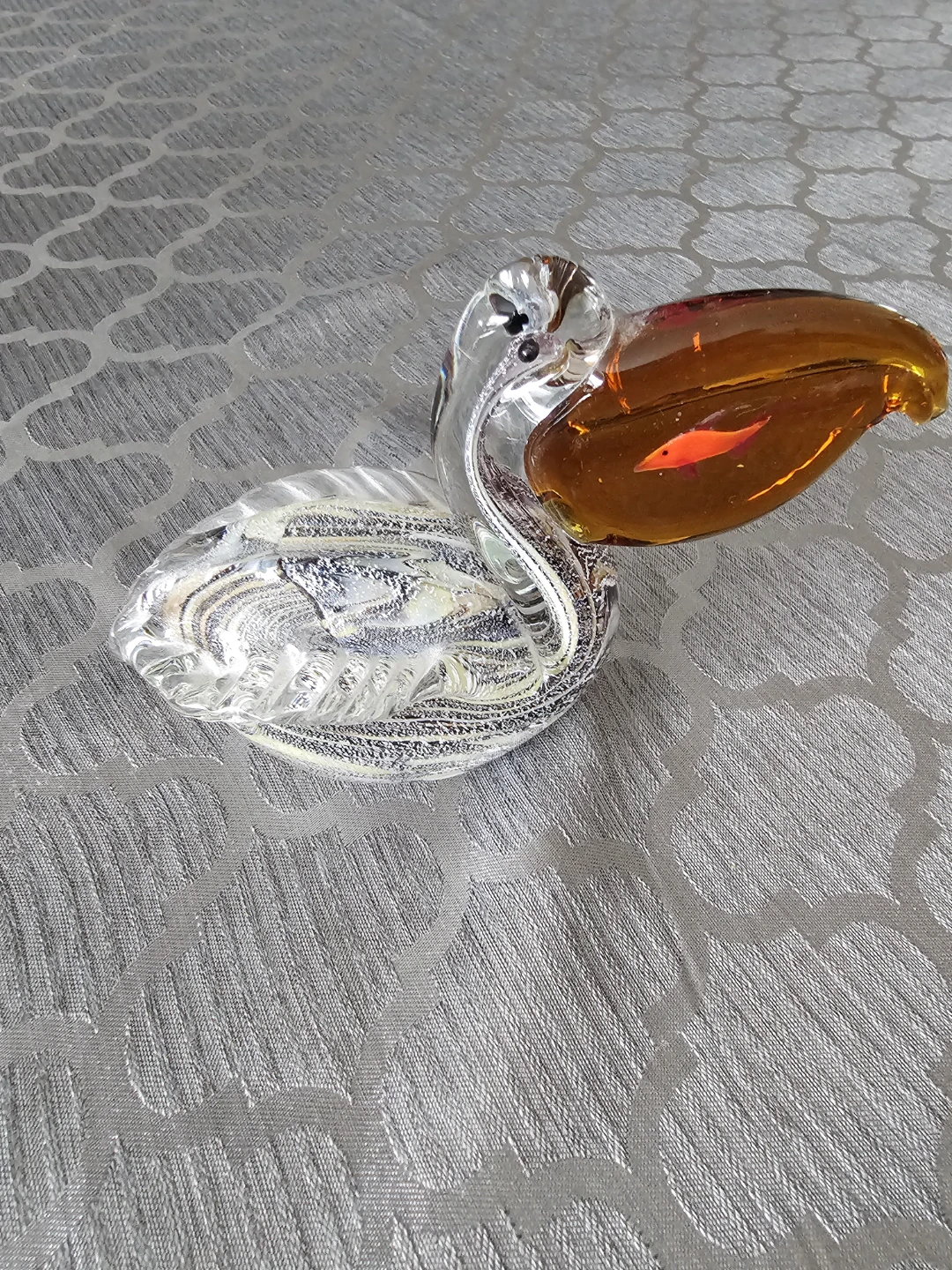 Glass Pelican Figurine