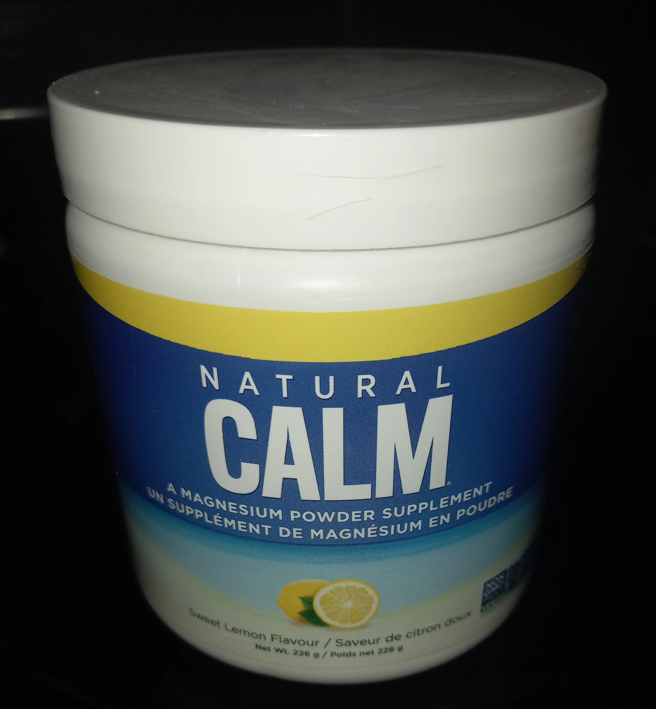 Natural Calm Magnesium Powder Supplement Sweet Lemon 226g