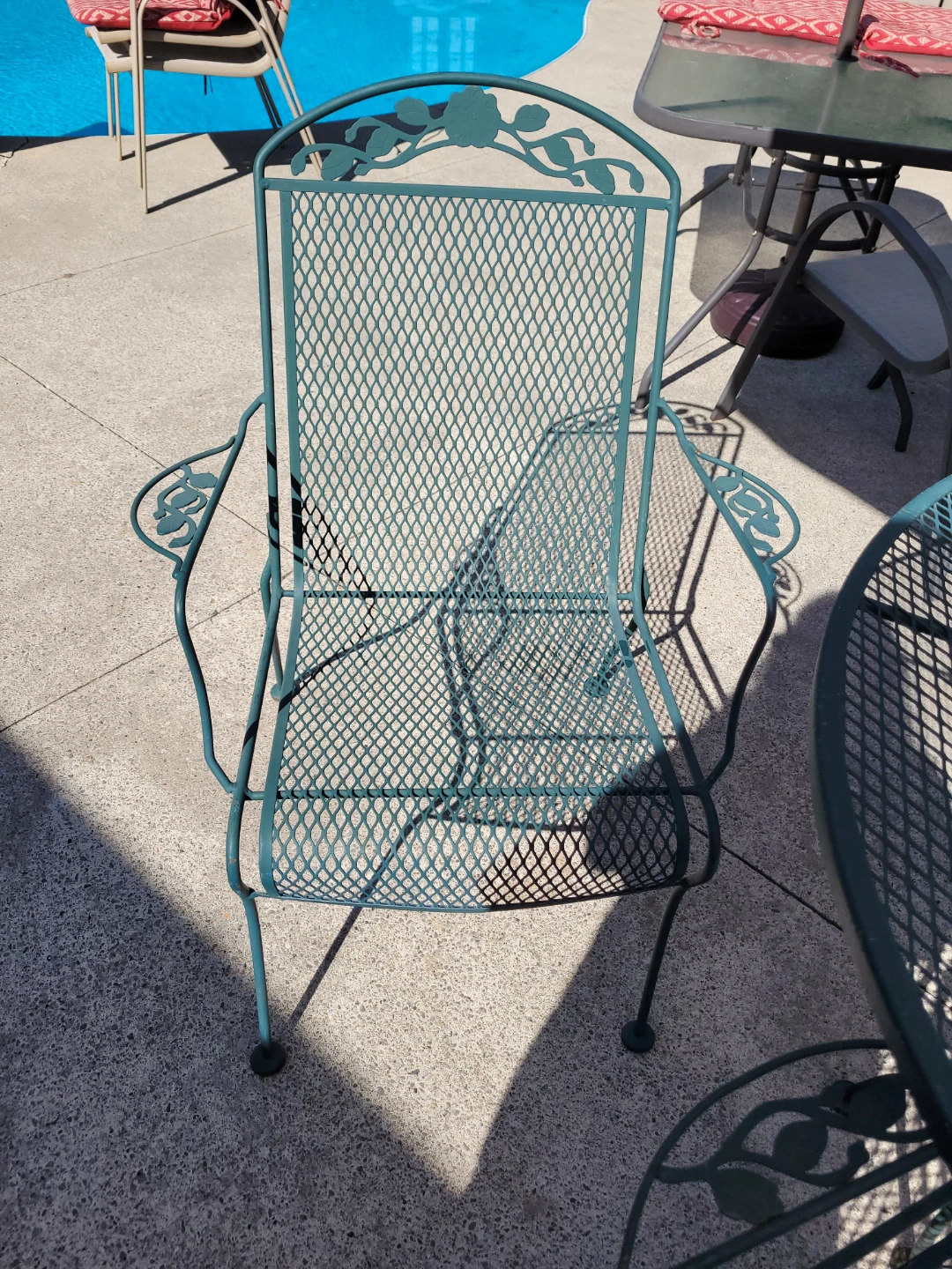 Teal Metal Outdoor Dining Set - photo 2