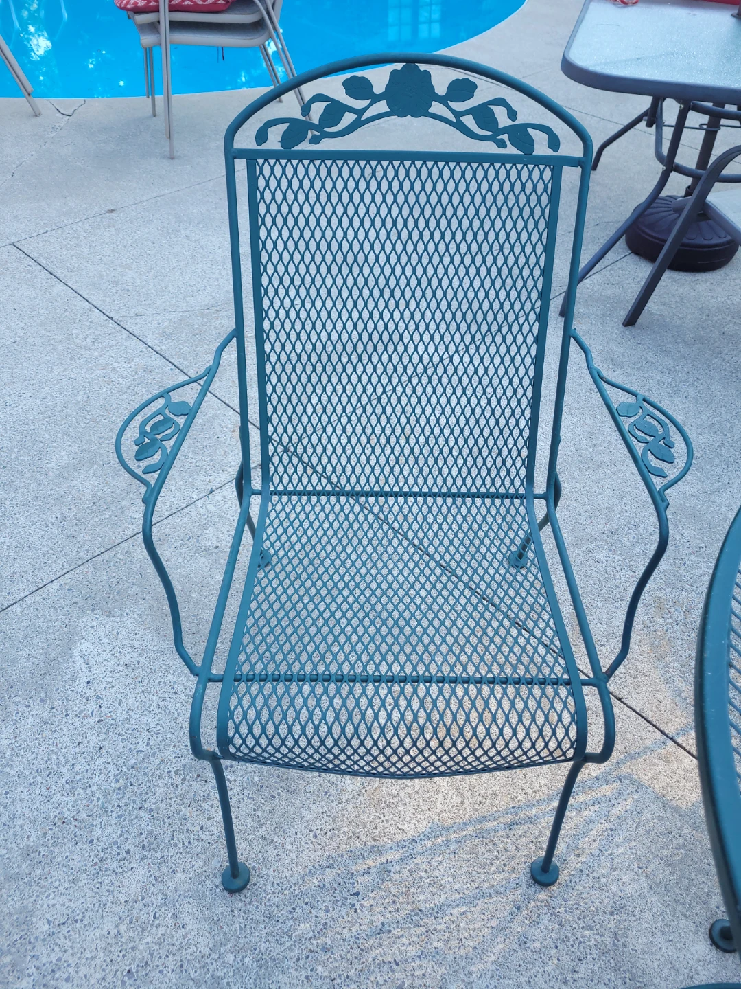 Teal Metal Outdoor Dining Set - photo 3