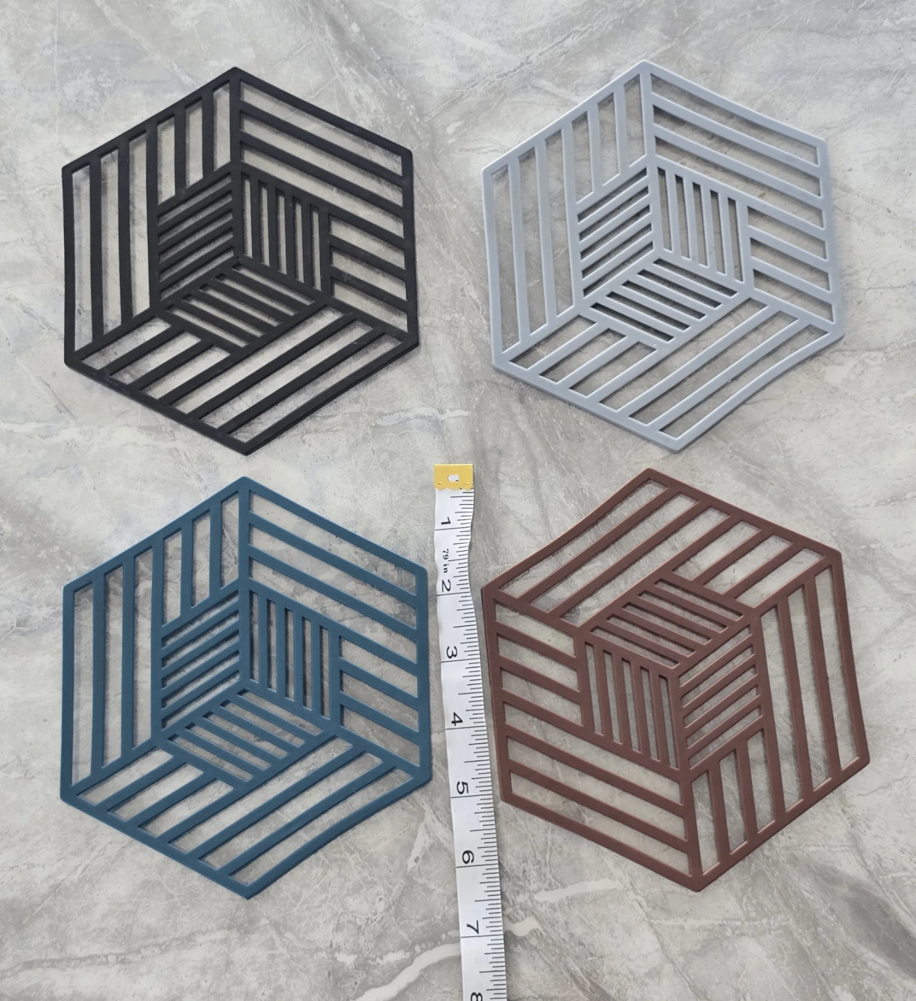 Set of 4 Geometric Hexagon Coasters - photo 2