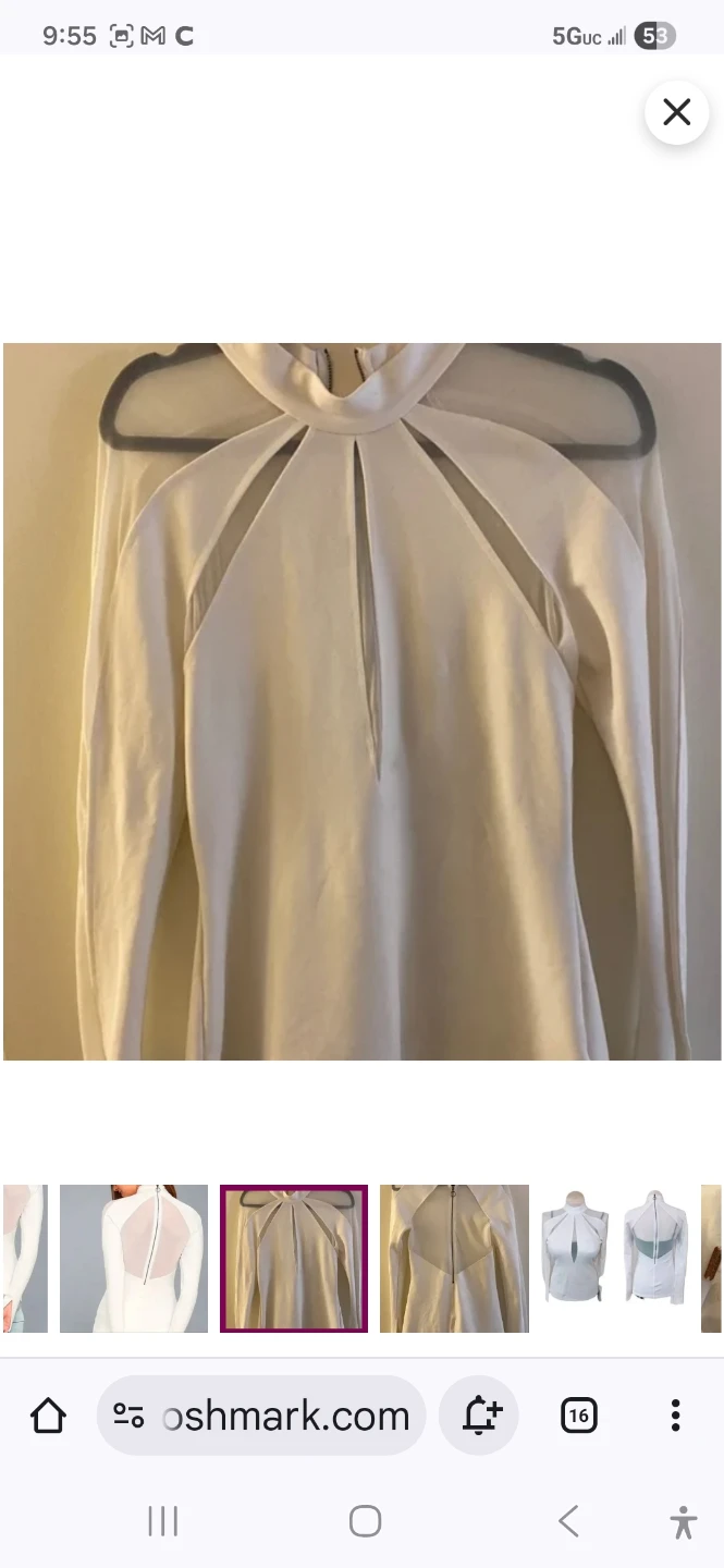 Free People Ivory Sheer Mesh Mock Neck Long Sleeve Top Size L - photo 2