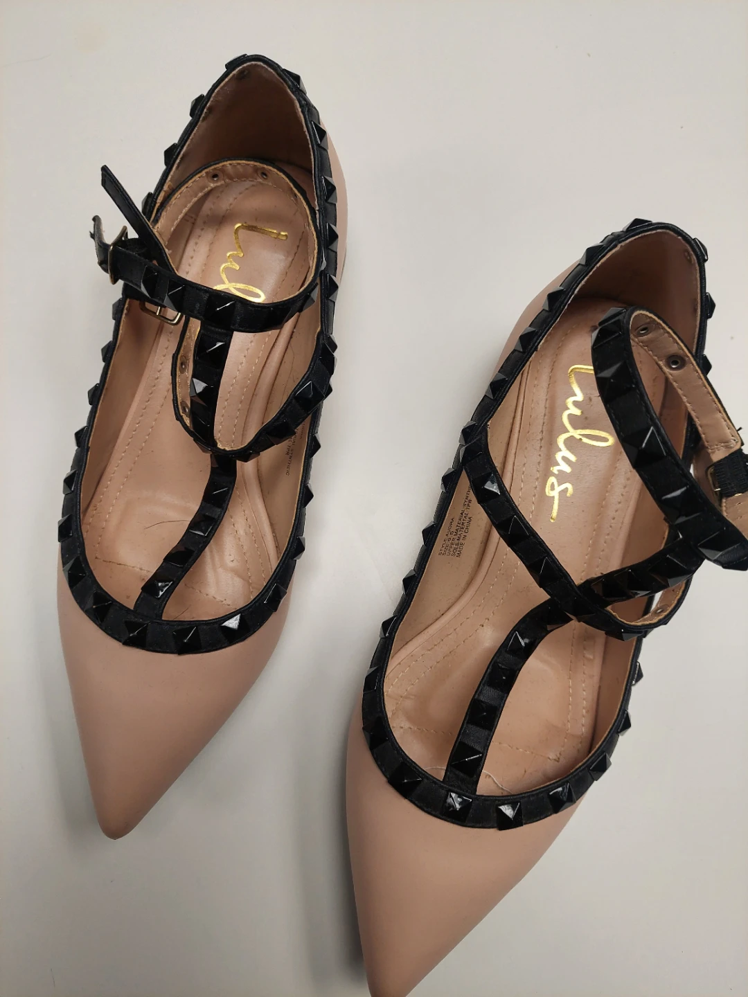 Lulus Audra Ballet Flats Size 6.5 Nude Studded - photo 5