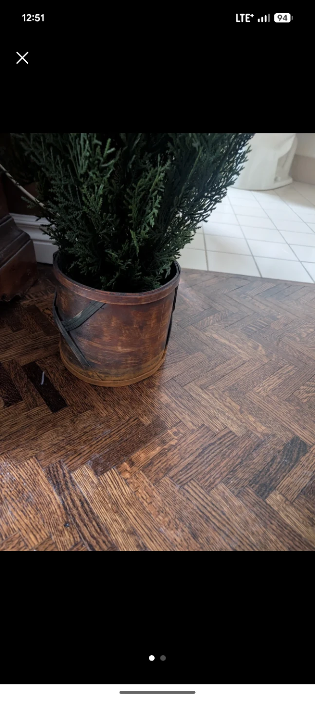 Artificial Potted Cedar Tree in Wood Bucket - photo 3