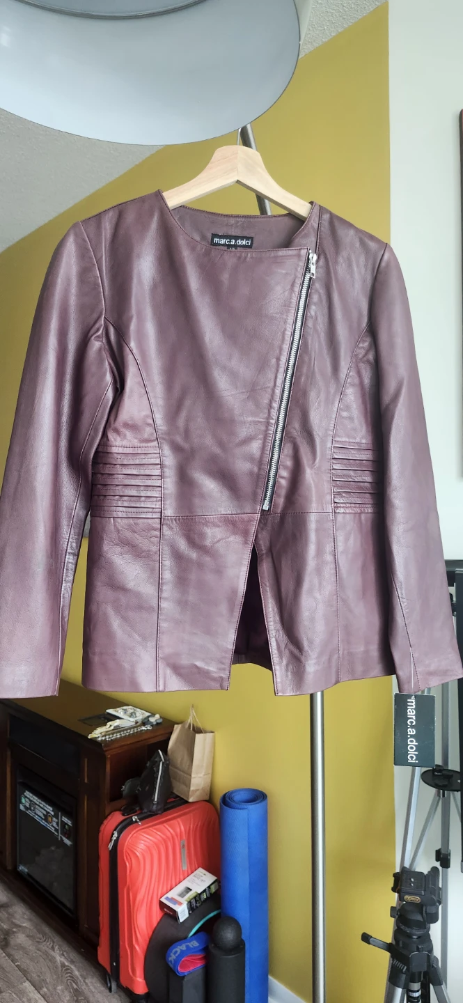 Marc Dolci Burgundy Lamb Leather Jacket