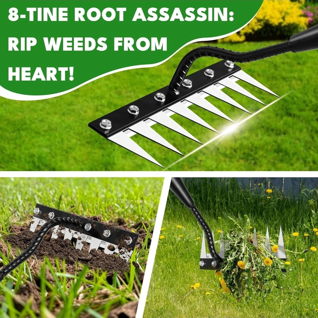 Upgraded 8 Teeth Garden Weeding Rake Tool - photo 4