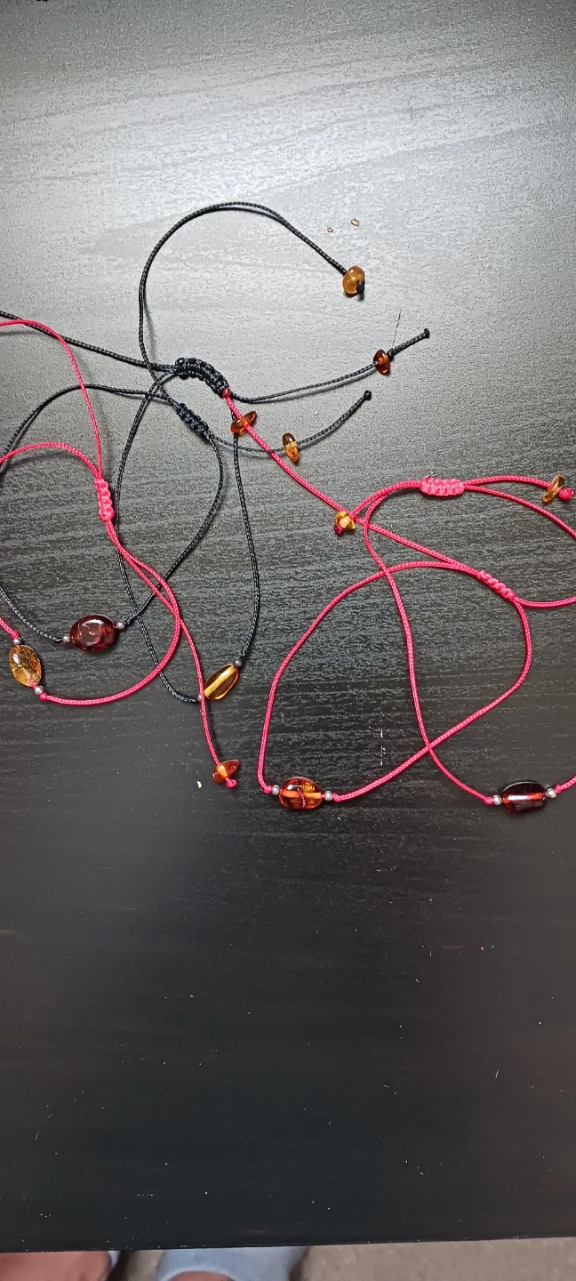 Amber Beaded Bracelets (Set of 5)