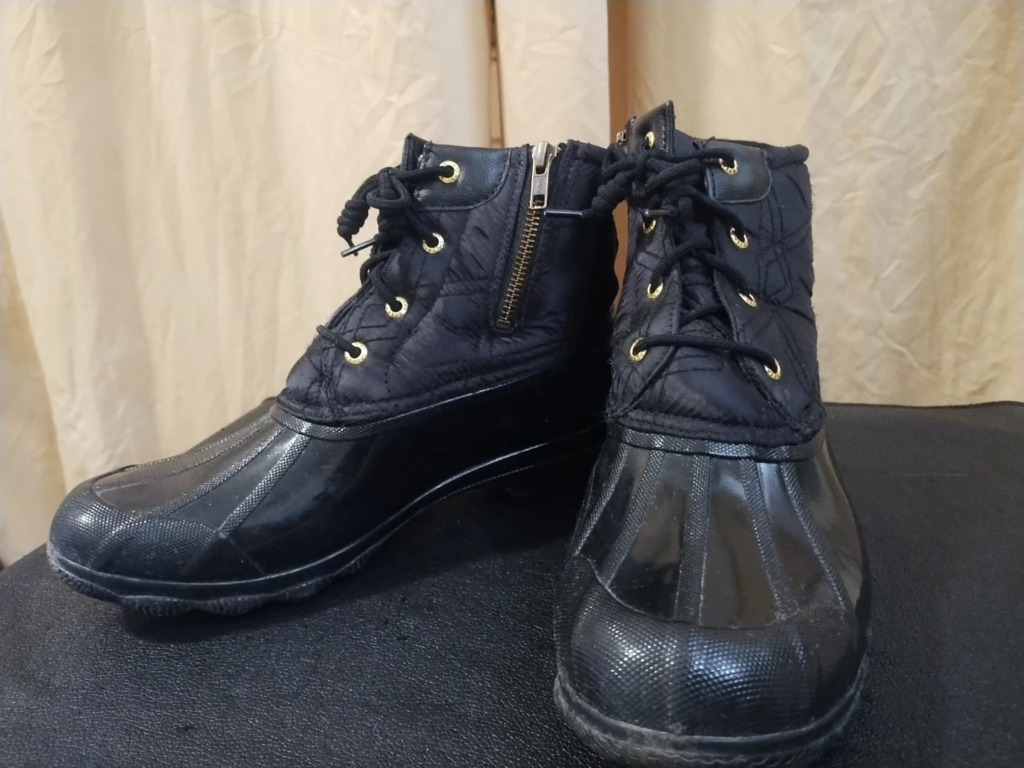 Sperry Black Quilted Duck rain spring winter Boots - photo 3