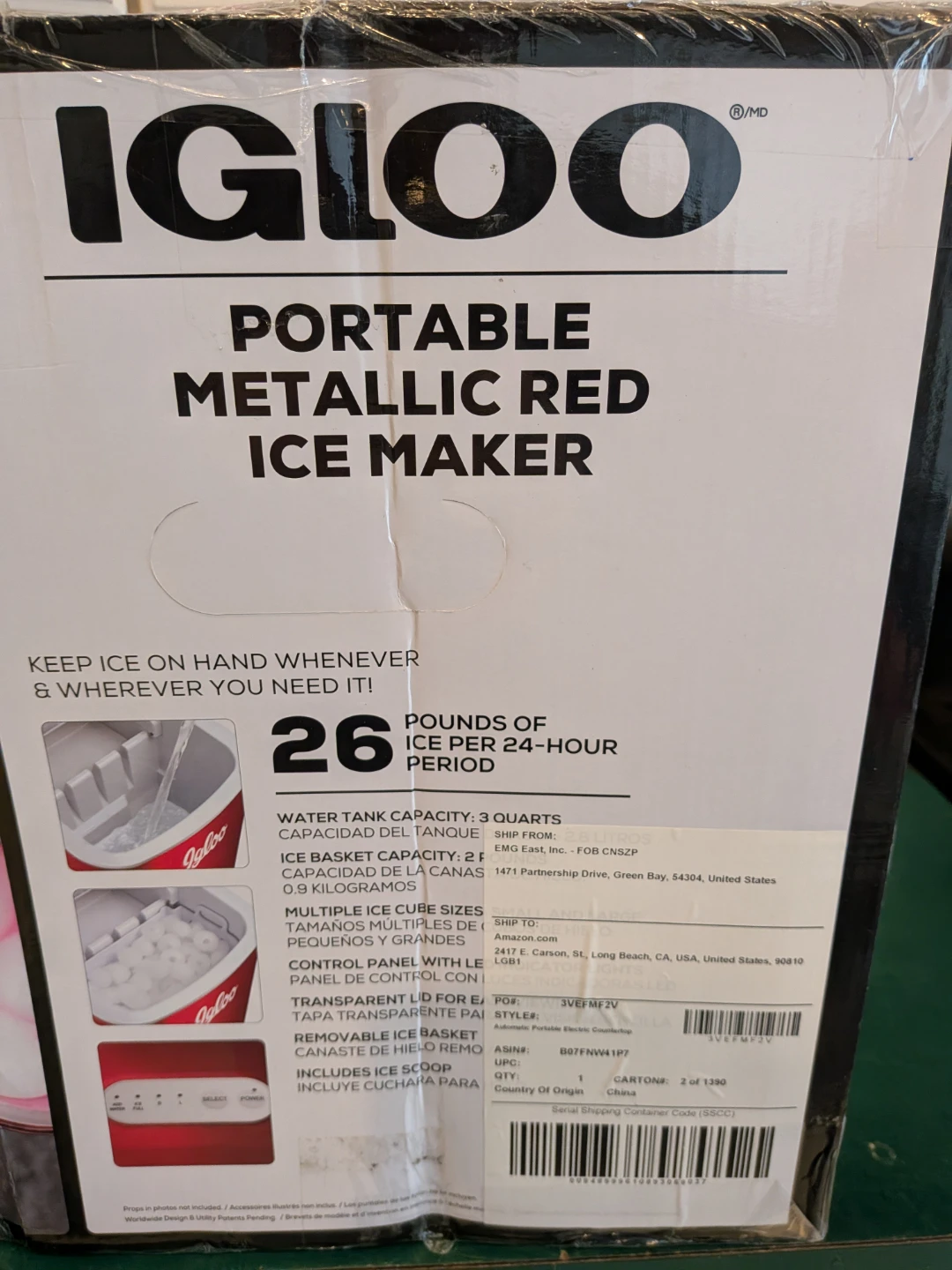 Igloo Portable Metallic Red Ice Maker - photo 3