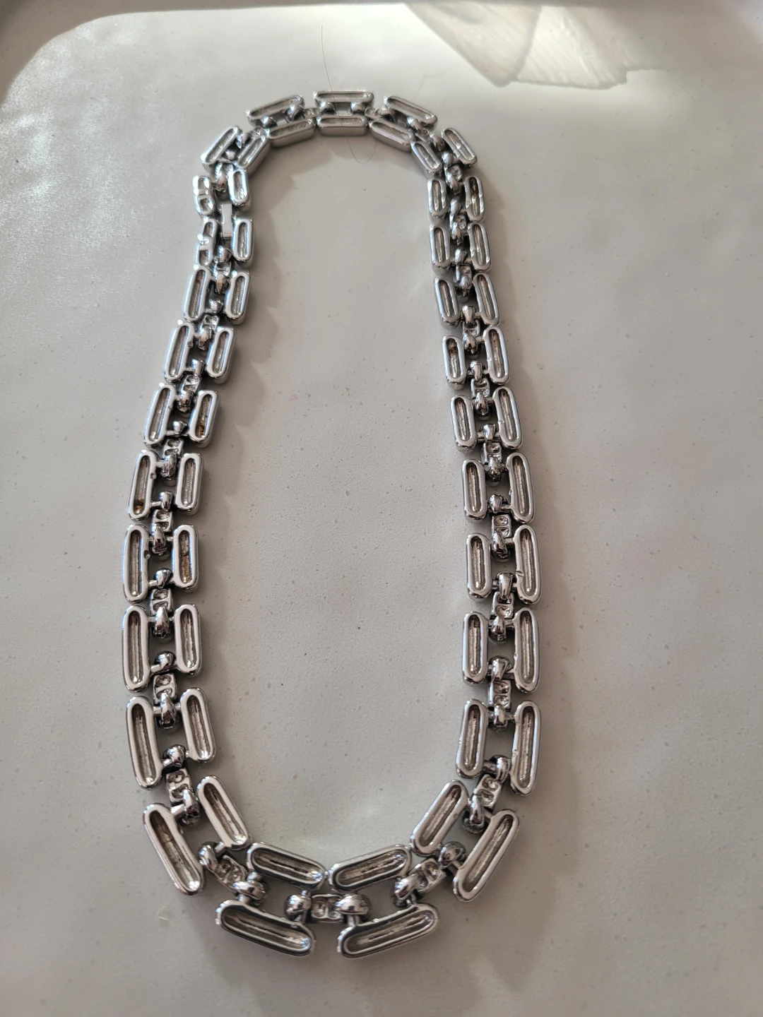 Silver Tone Link Necklace - photo 3