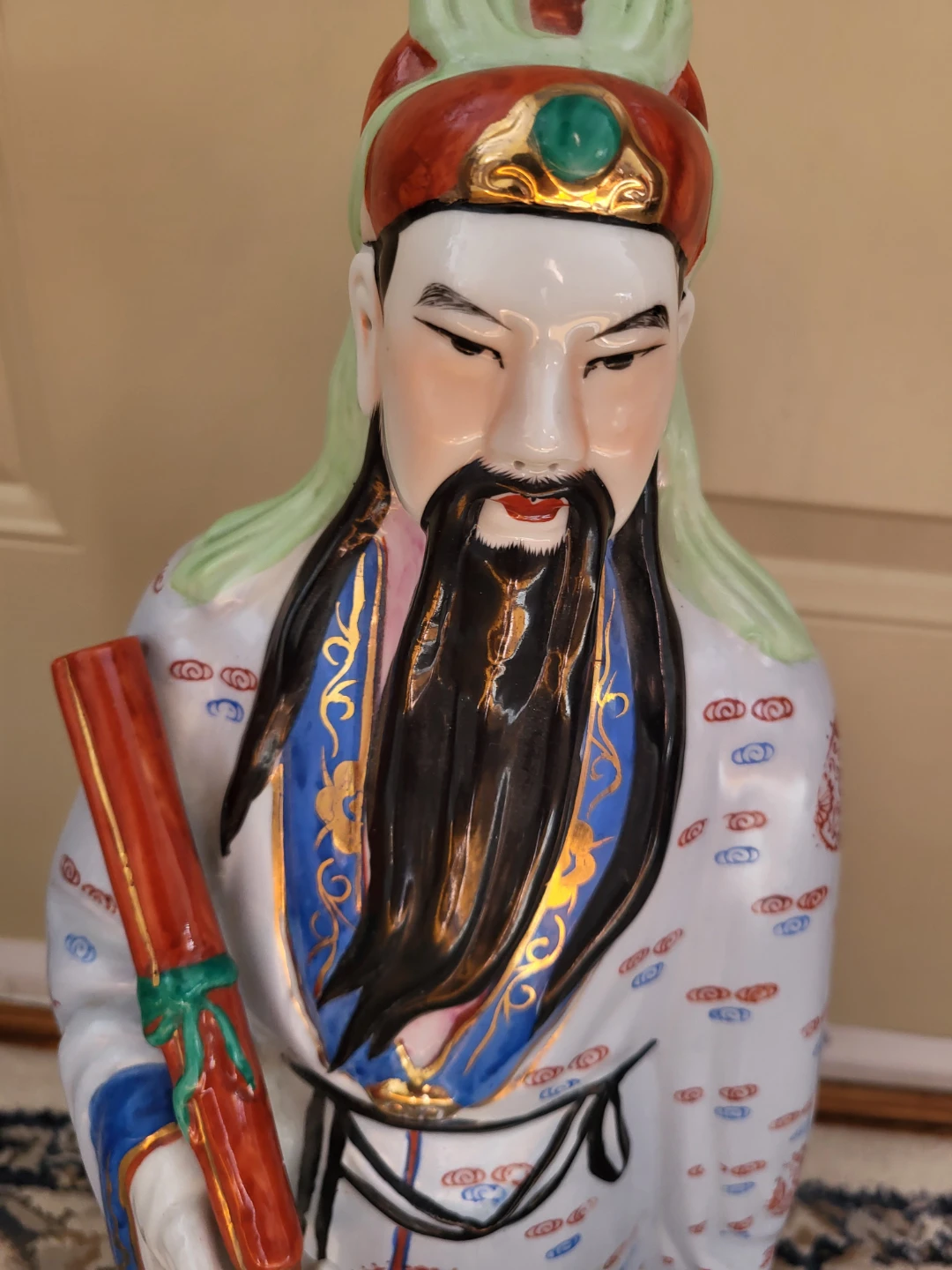 Large Chinese Porcelain Scholar Figurine - photo 2