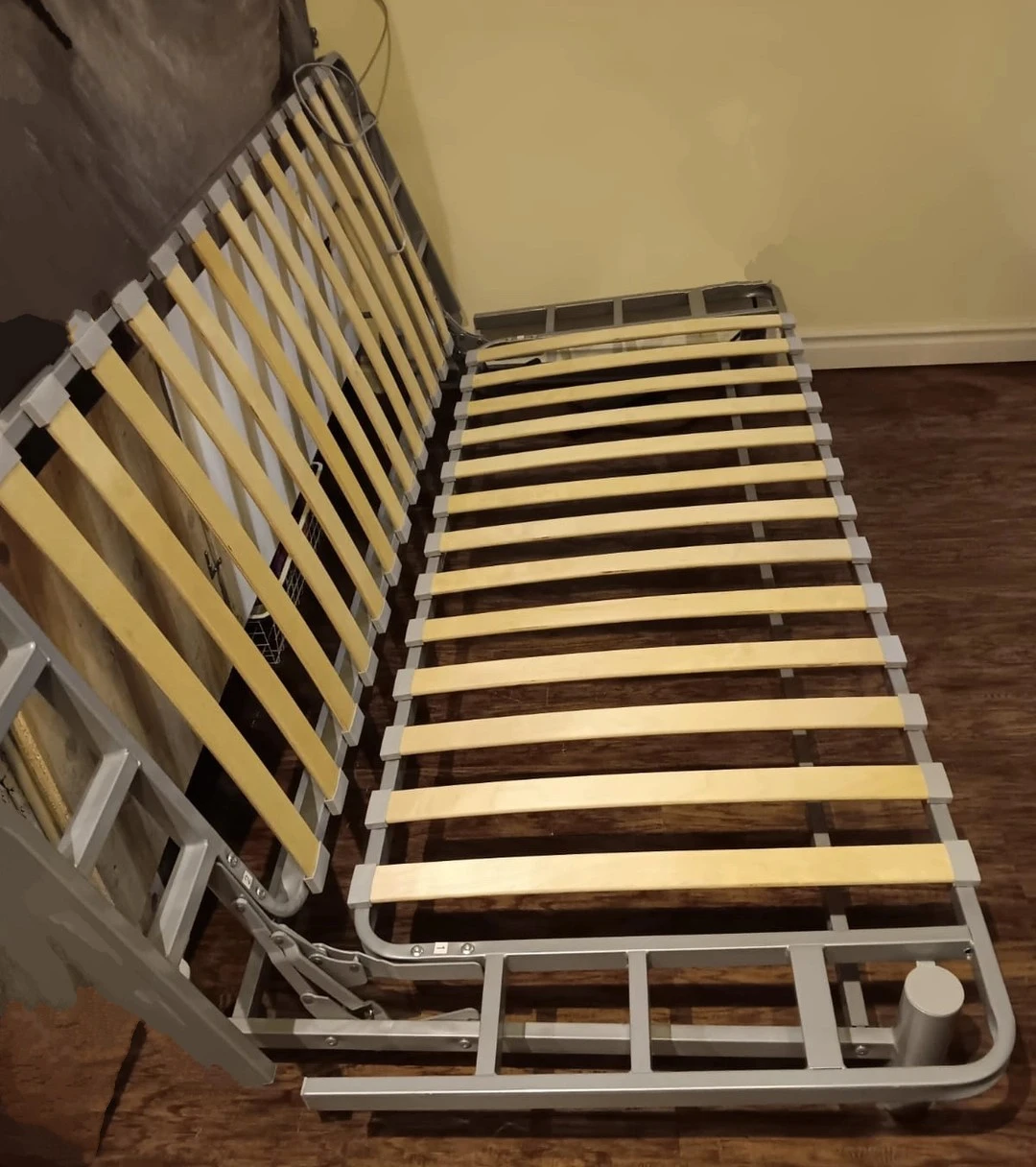 Grey Futon Sofa Bed Frame with Mattress - photo 3