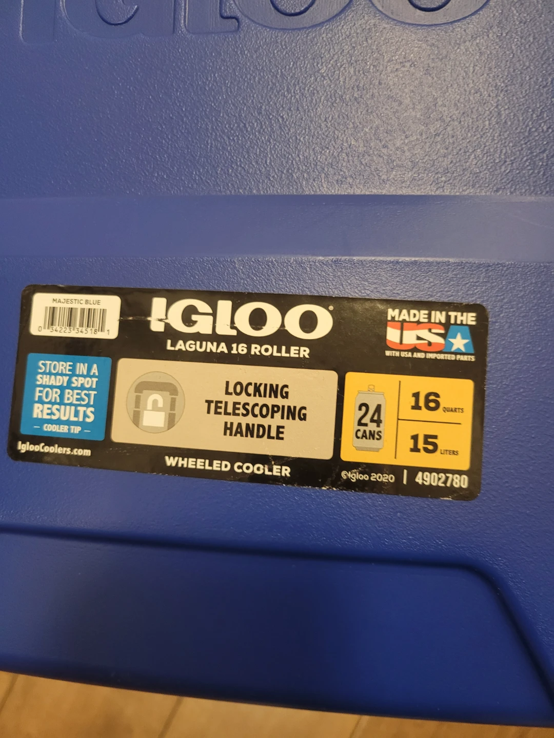 Igloo Laguna 16 Roller Wheeled Cooler Majestic Blue - photo 2