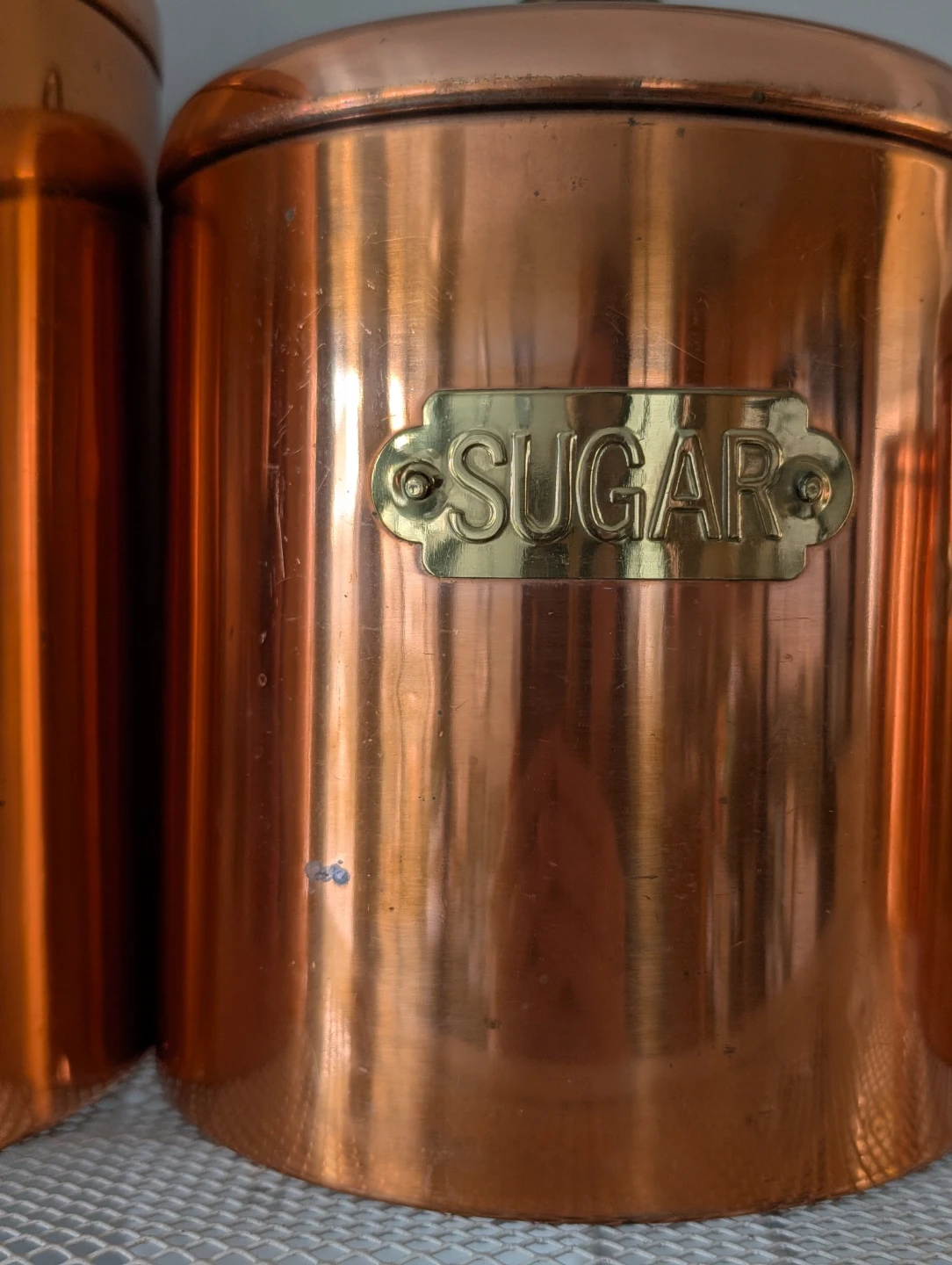 Set of 4 Copper Kitchen Canisters - Flour, Sugar, Coffee, Tea - photo 4