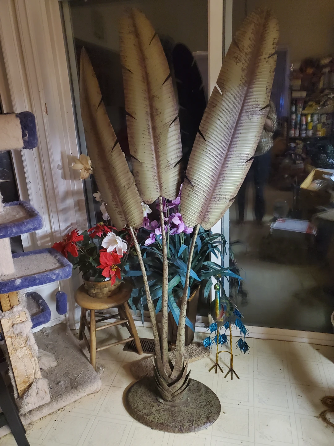 Large Metal Tropical Plant Sculpture - photo 2