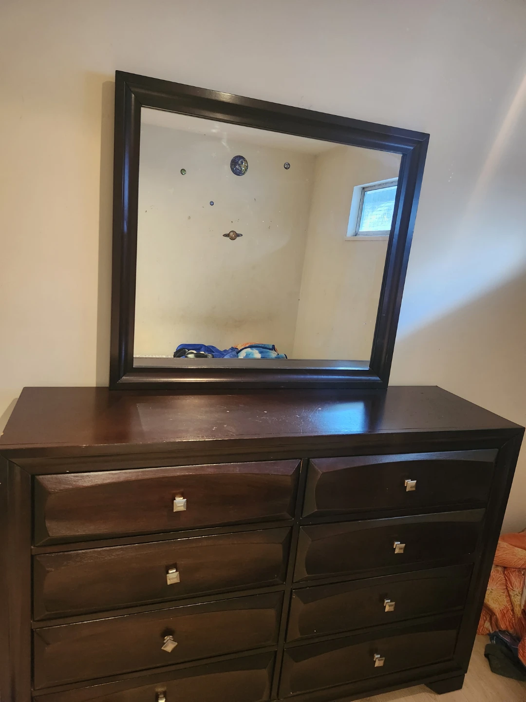Dark Wood Dresser with Mirror - photo 2