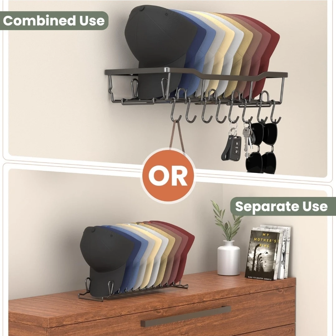 Black Hat Rack Modular Organizer - Holds up to 56 Hats - photo 3