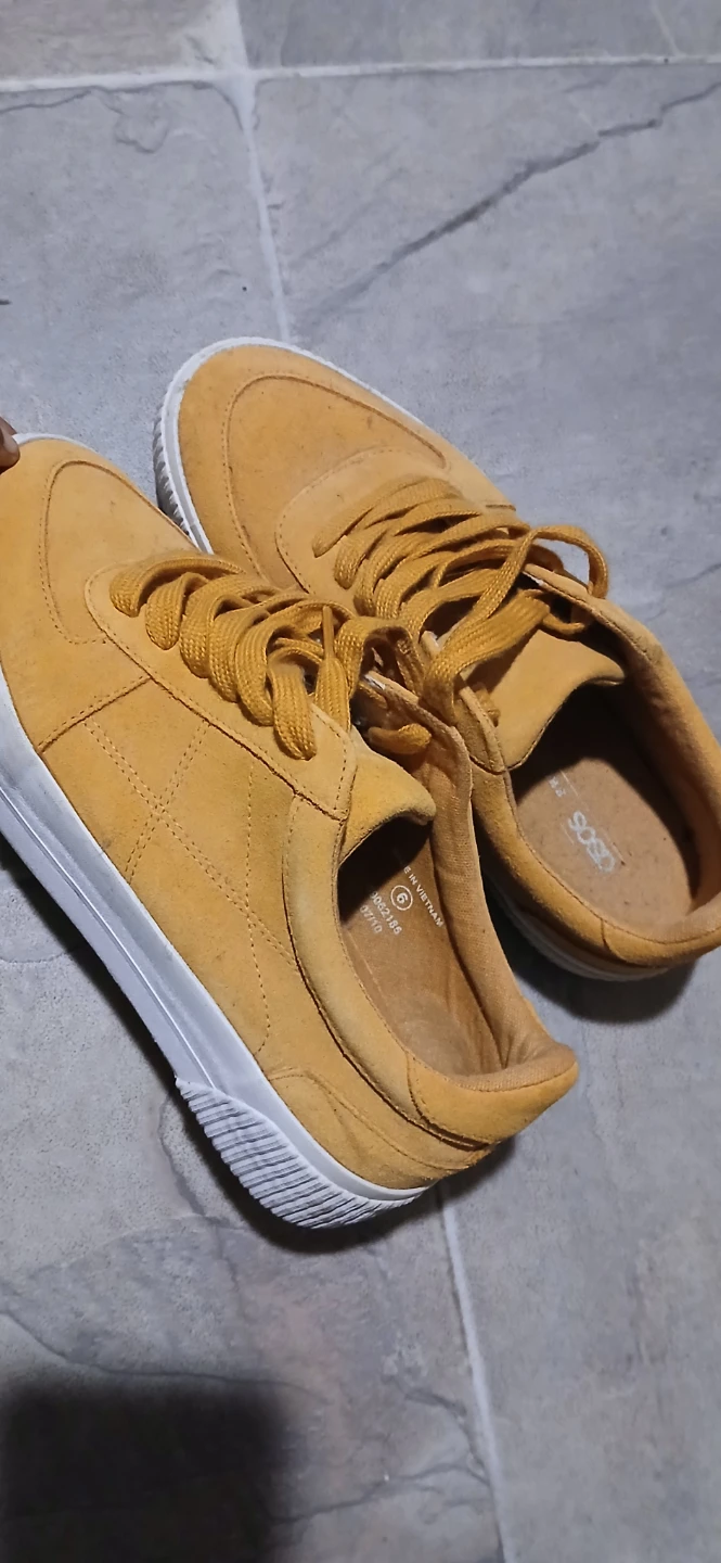 ASOS Mustard Suede Low-Top Sneakers- Size 6 - photo 4
