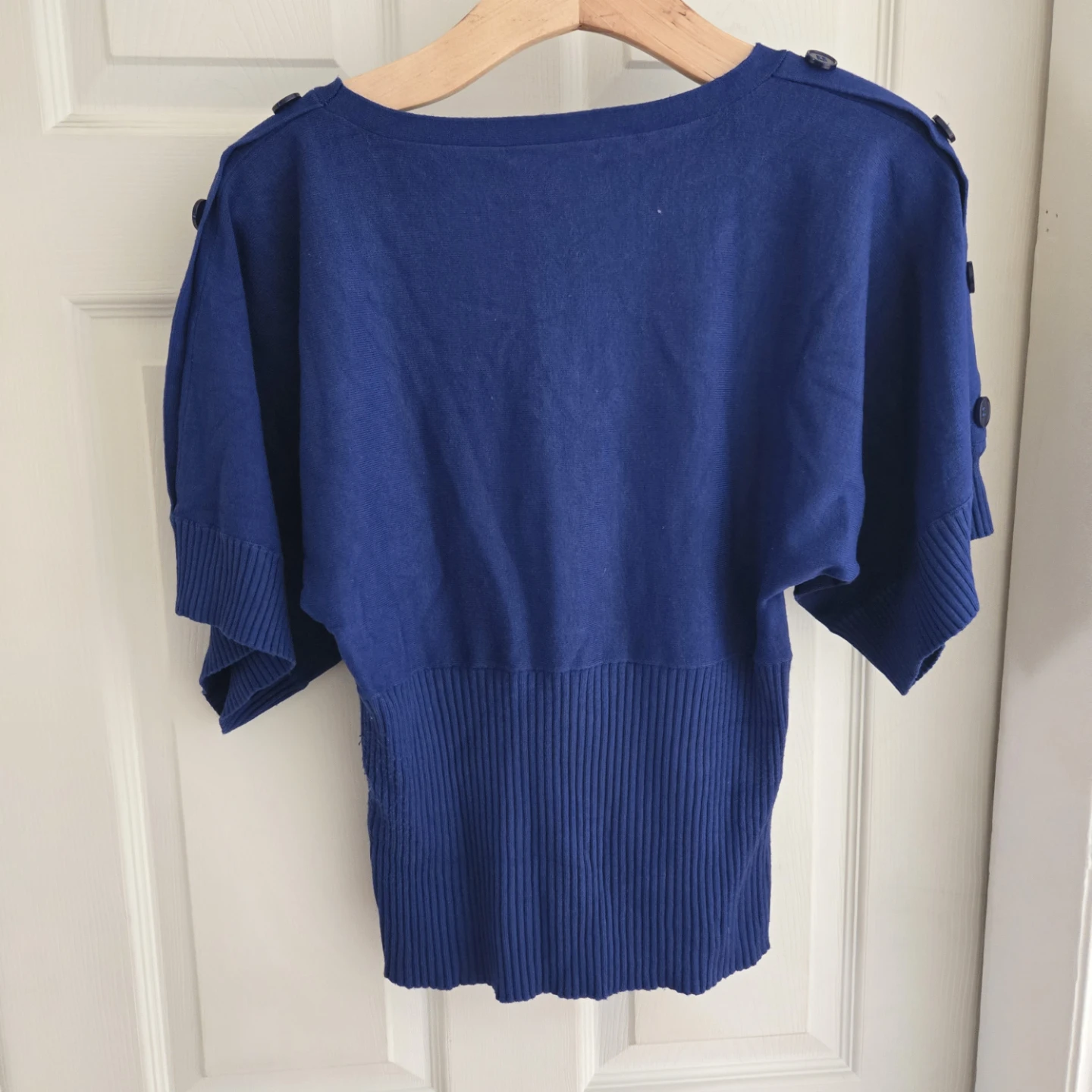 Cable & Gauge Blue Sweater with Button Detail - Size Small - photo 2