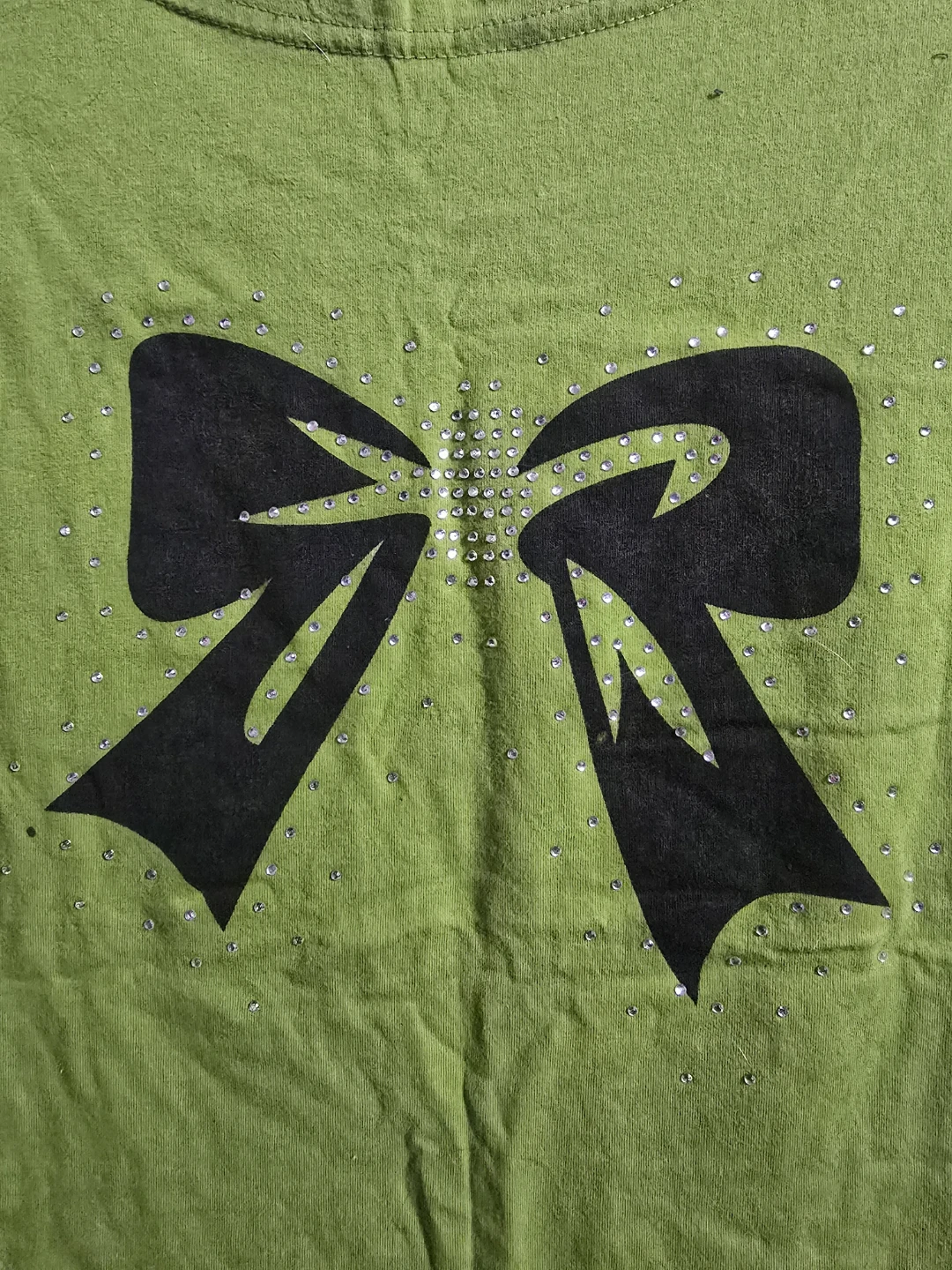 Short Sleeve off one sholder T-Shirt with Rhinestone Bow - photo 2