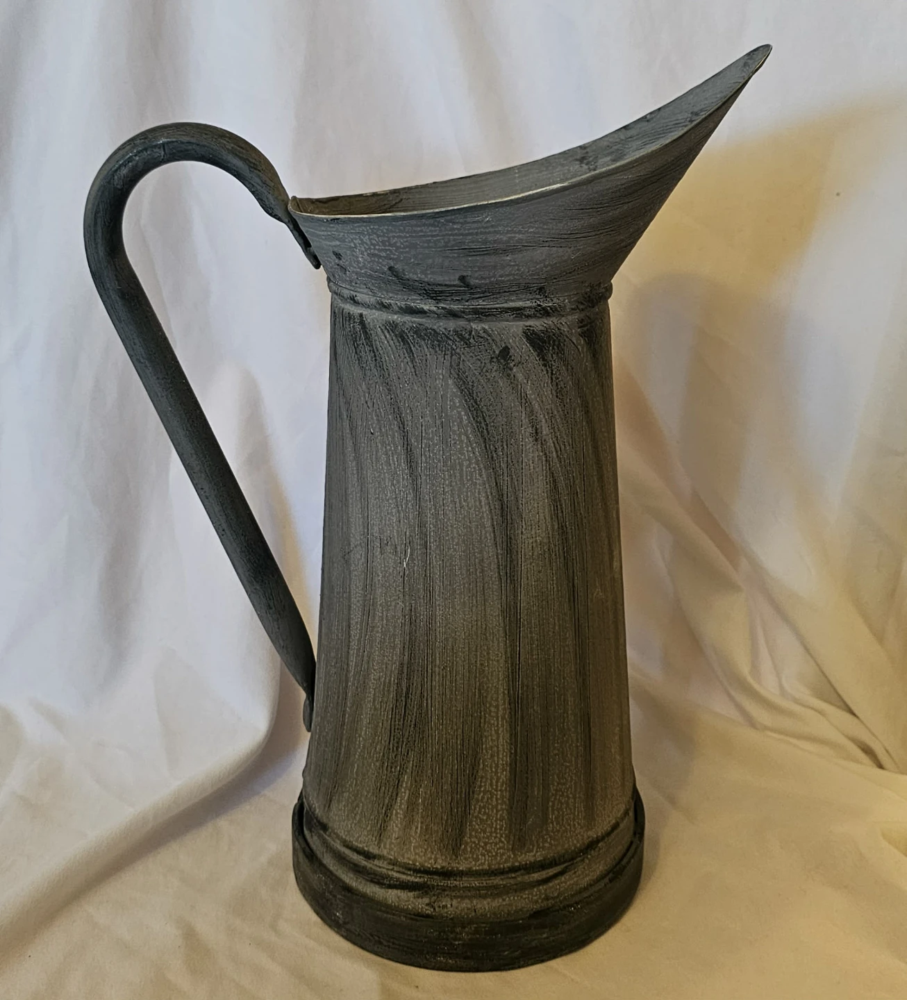 Grey Metal Decorative Pitcher