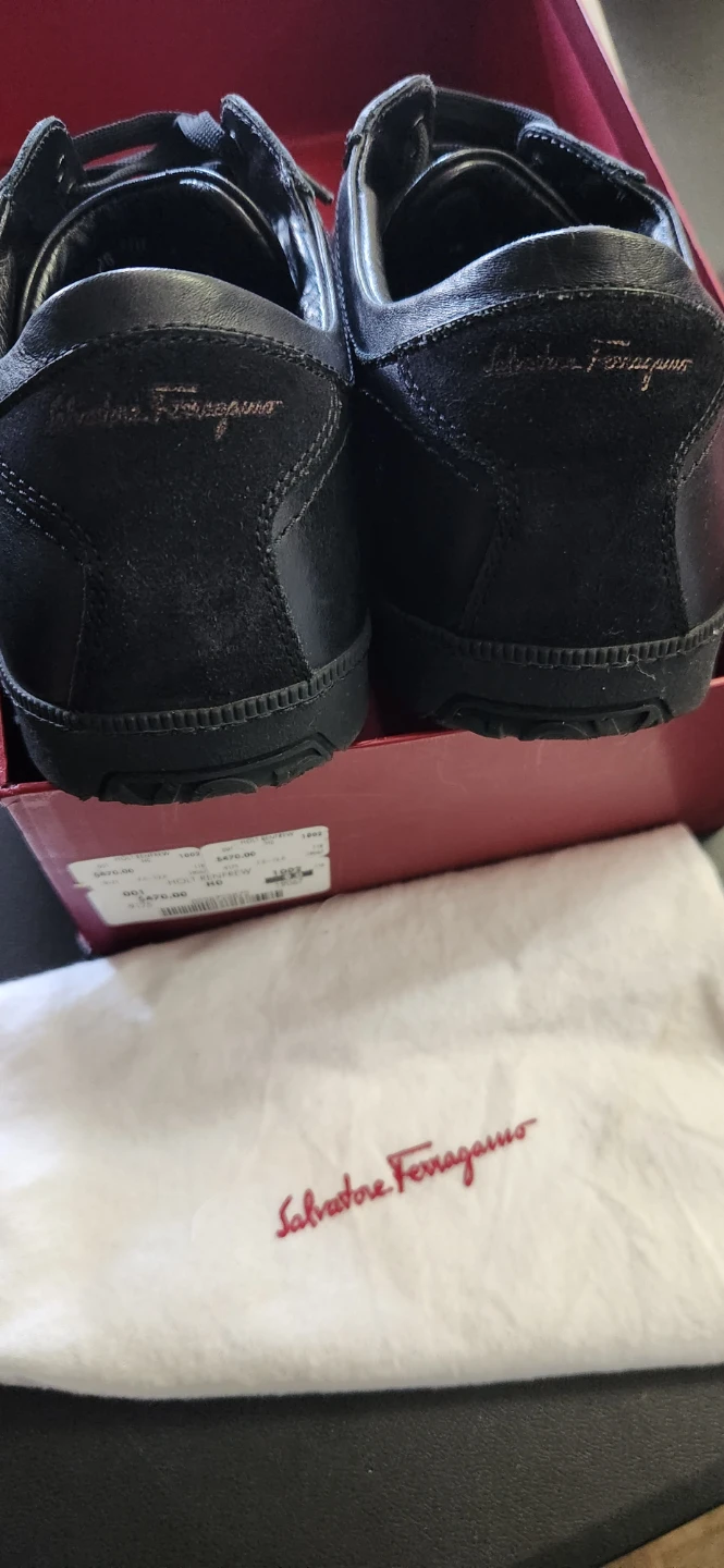 Salvatore Ferragamo Black Leather & Suede Sneakers - photo 4
