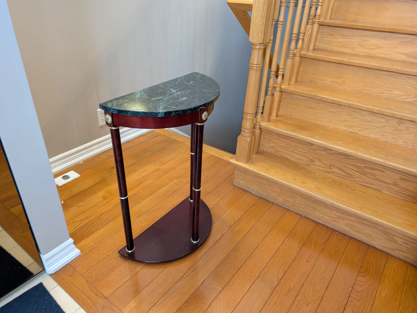 Half Moon Console Table with Marble Top