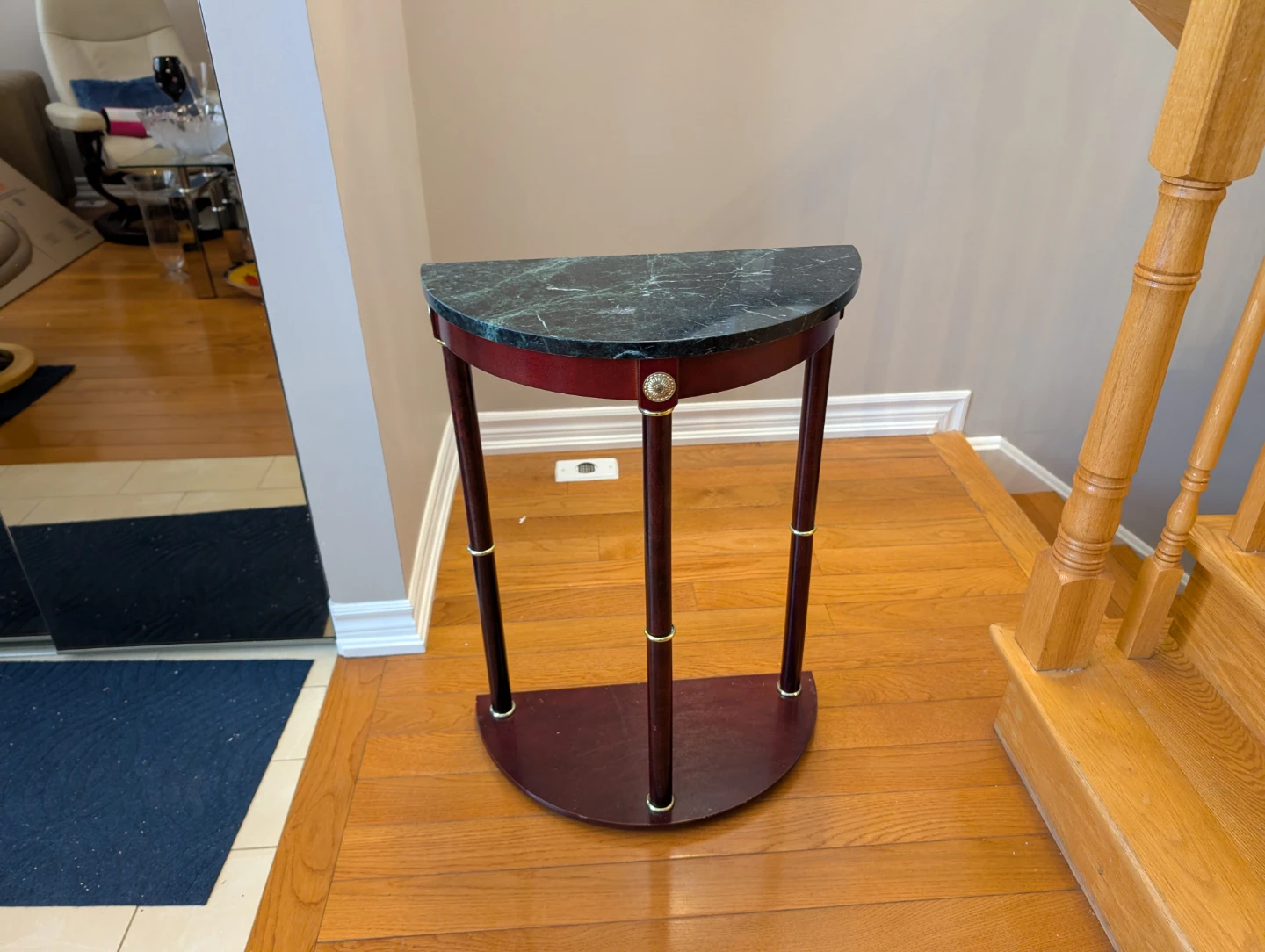 Half Moon Console Table with Marble Top - photo 2