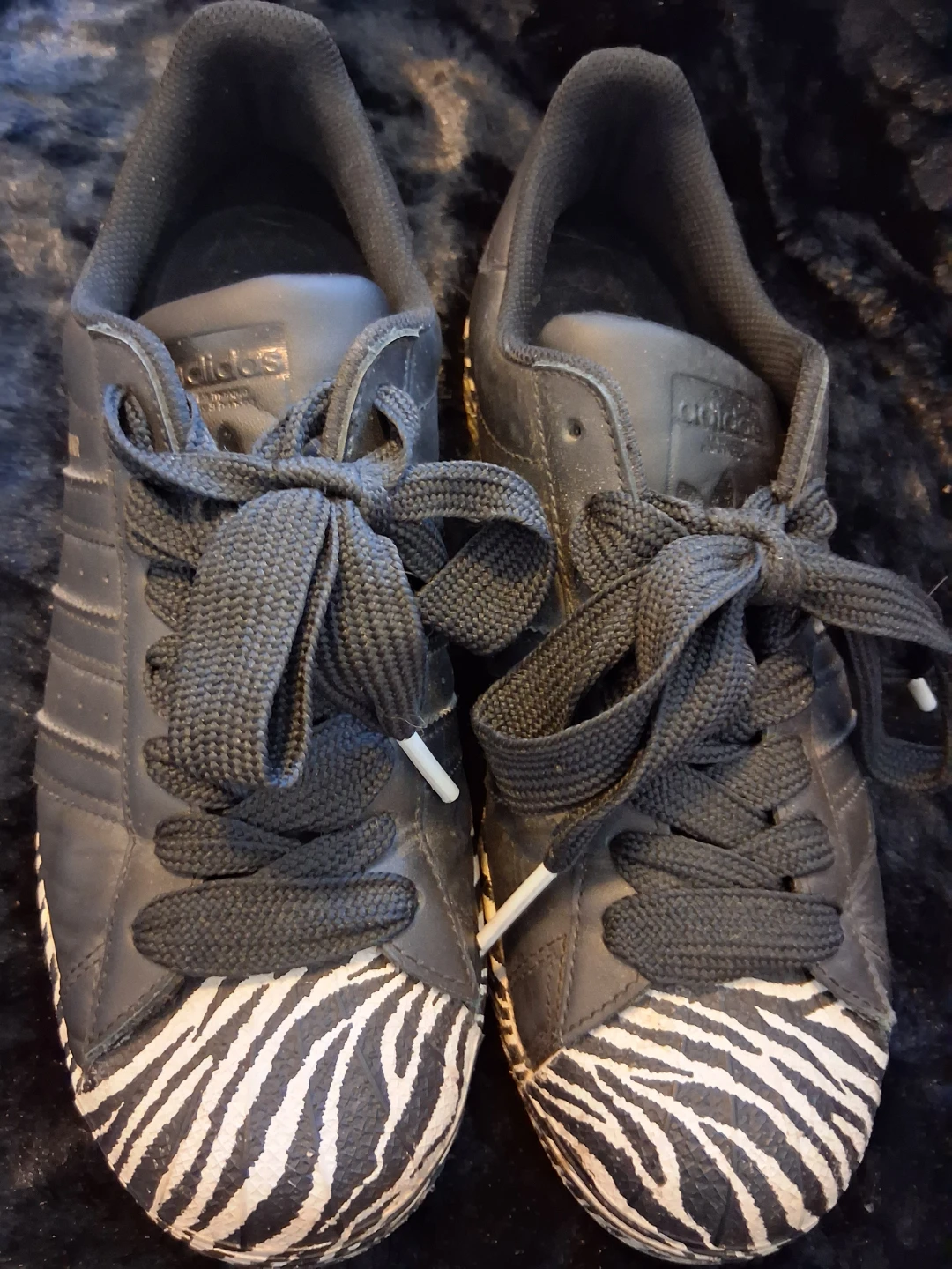 Adidas Superstar Zebra Print Sneakers