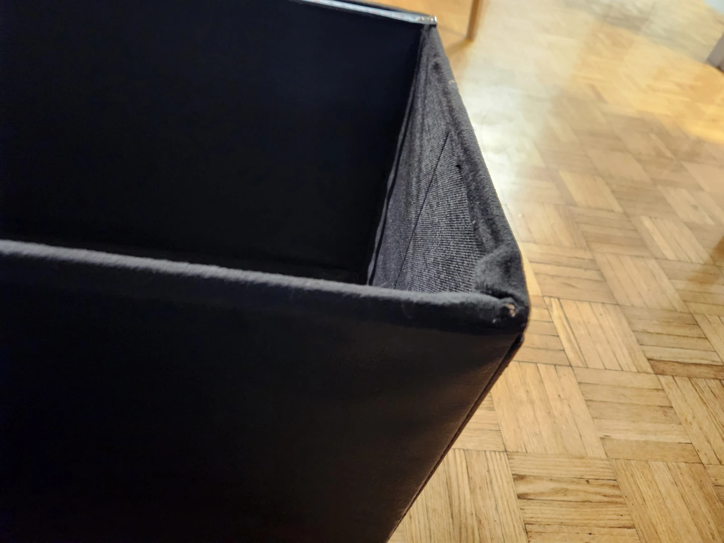 Black Faux Leather Storage Ottoman - photo 3