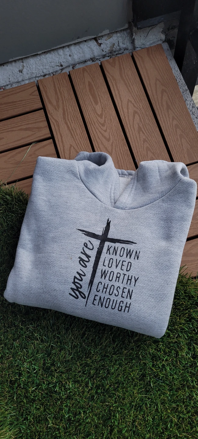 Grey Hoodie with Christian Graphic - photo 2