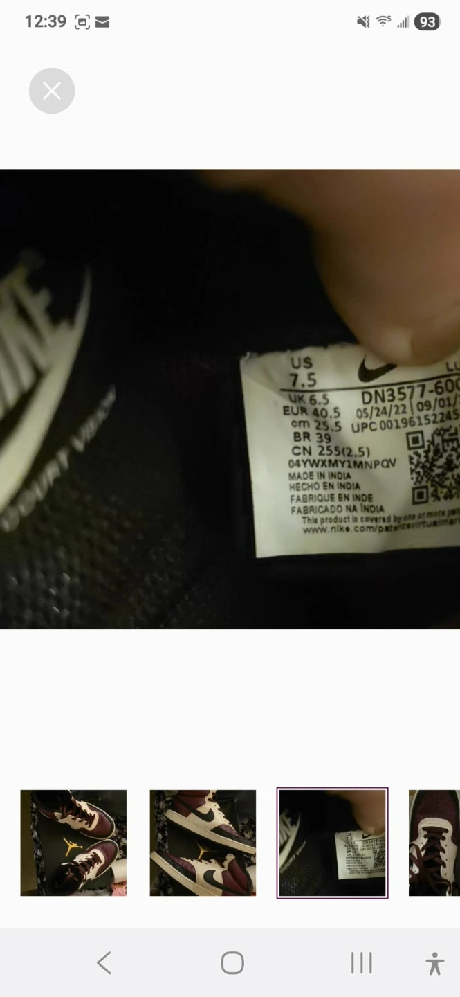 Nike Jordan 1 Mid SE Sail Light Bordeaux US 7.5 - photo 3