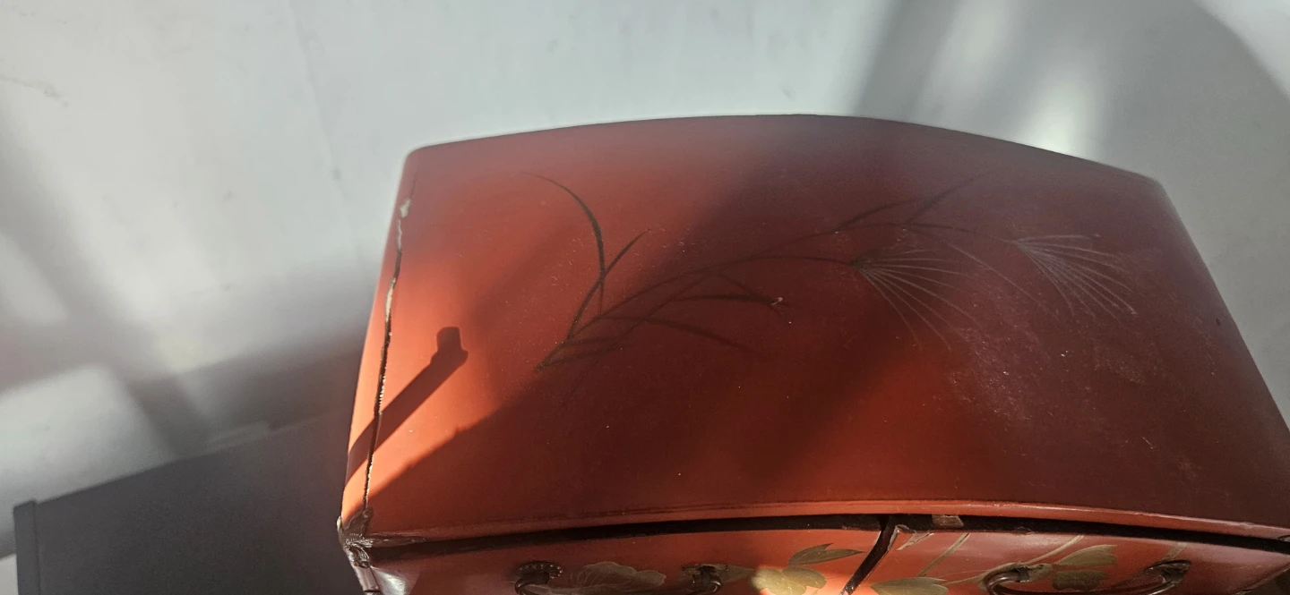 Antique wood and lacquer jewellery box - photo 4