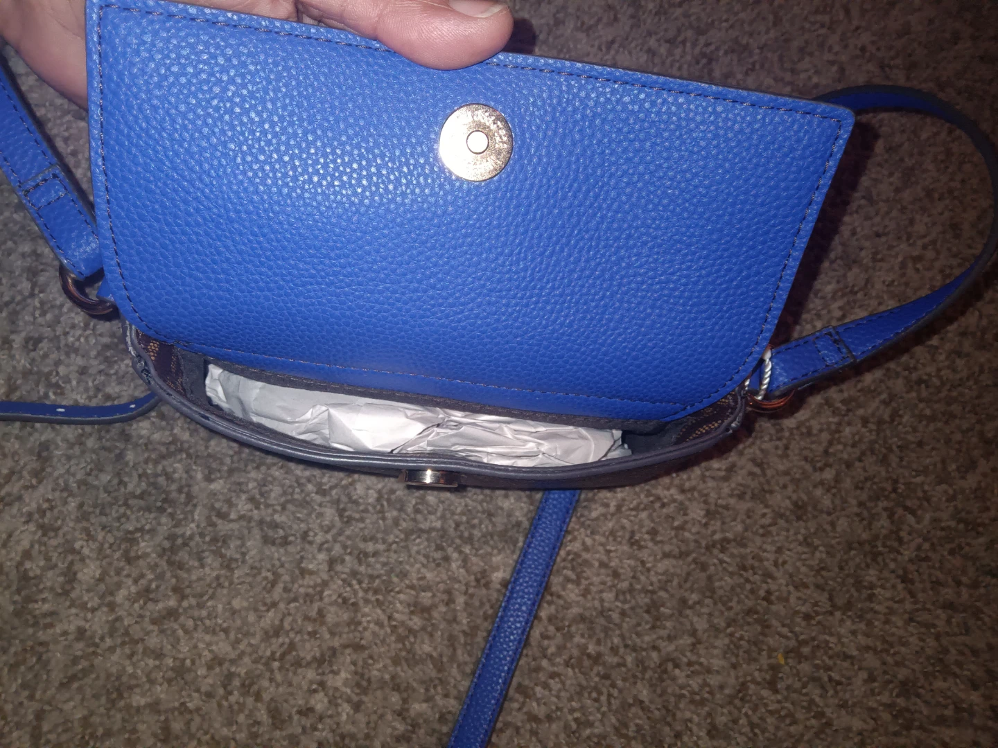 Penney's Ariel Camera Crossbody Bag Brown Blue Patterned - photo 4