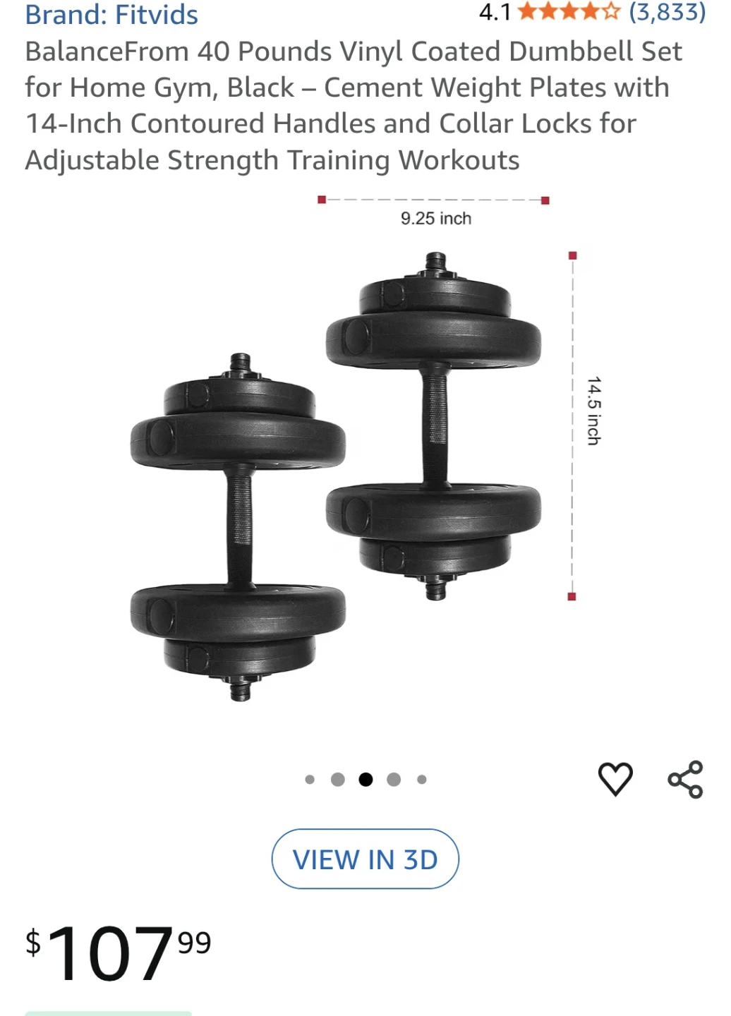 Fitvids 40 lb Dumbbell Set - photo 3