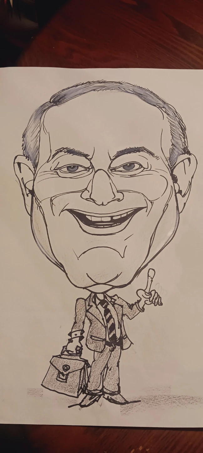 Authentic Artwork Caricature of a Businessman - photo 2