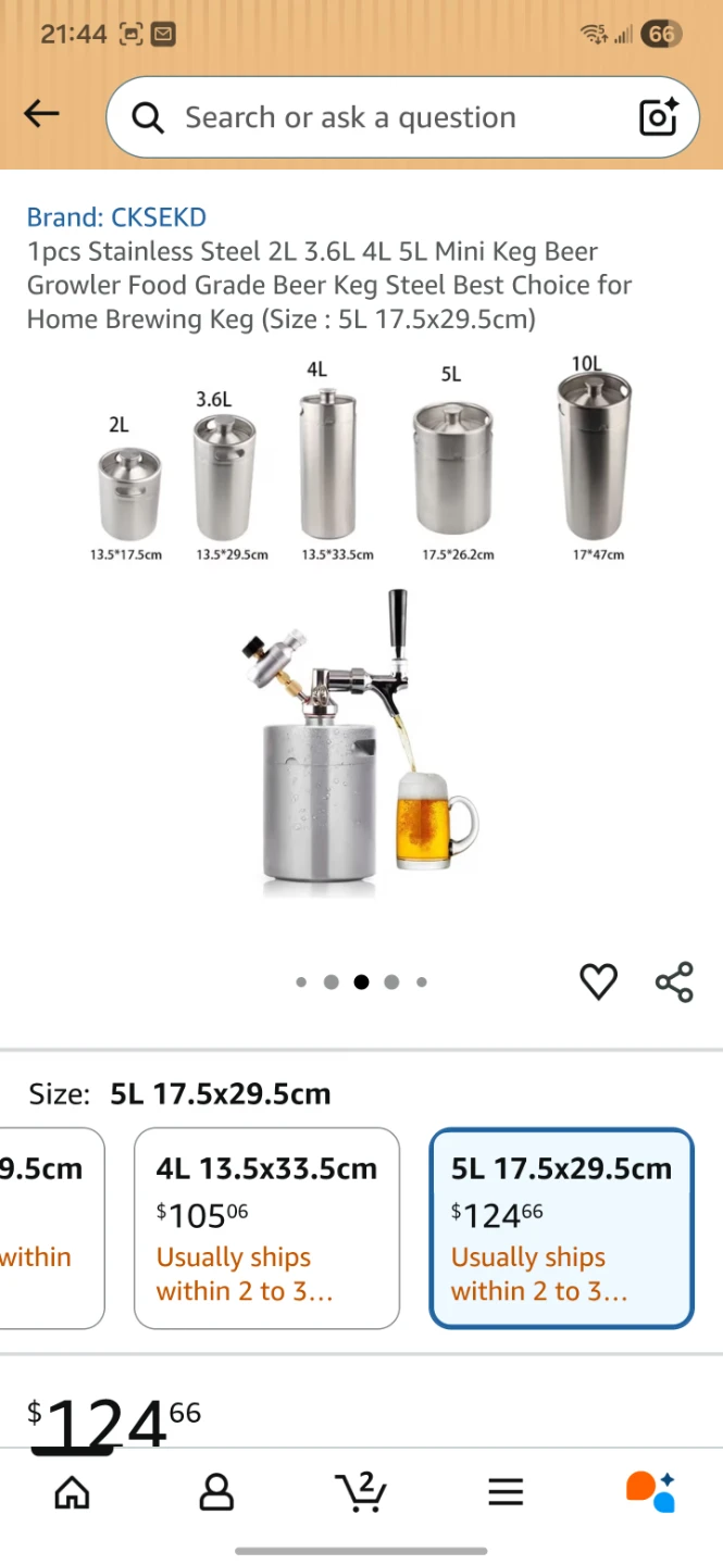 5L Mini Keg Beer Growler Food Grade Beer Keg