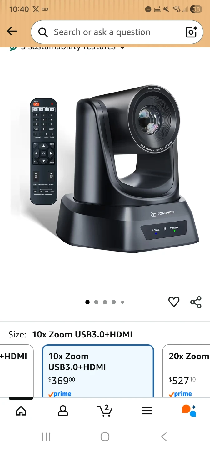TONGWEi PTZ Video Conference Camera 10x Optical Zoom