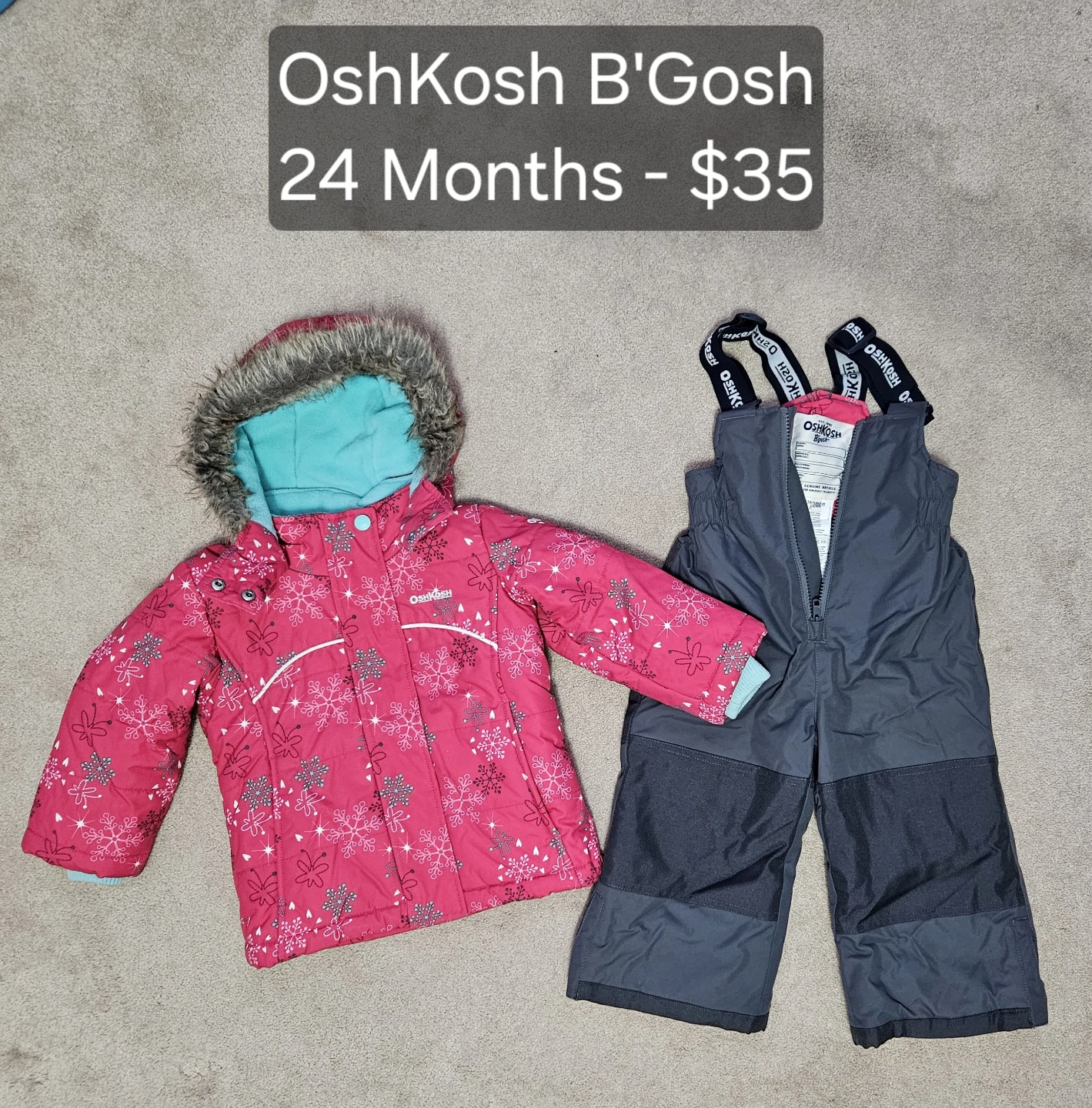OshKosh B'Gosh Winter Jacket and Snow Pants Set - 24 Months