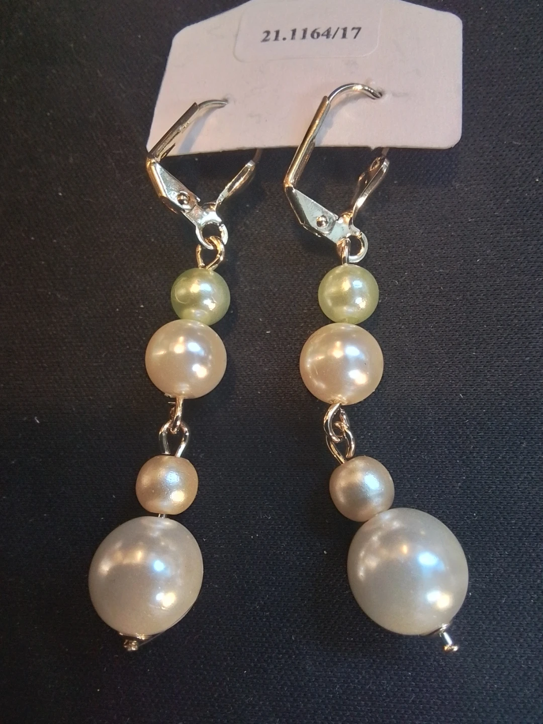 18kt Gold Overlay Drop Colour Pearl Earrings New - photo 4