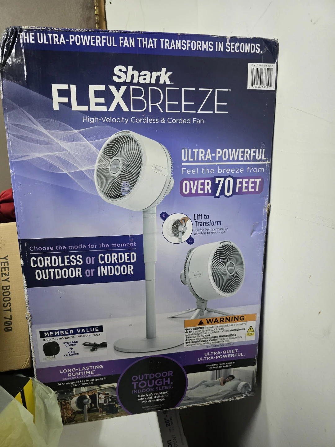 Shark FLEXBREEZE High-Velocity Cordless & Corded Fan