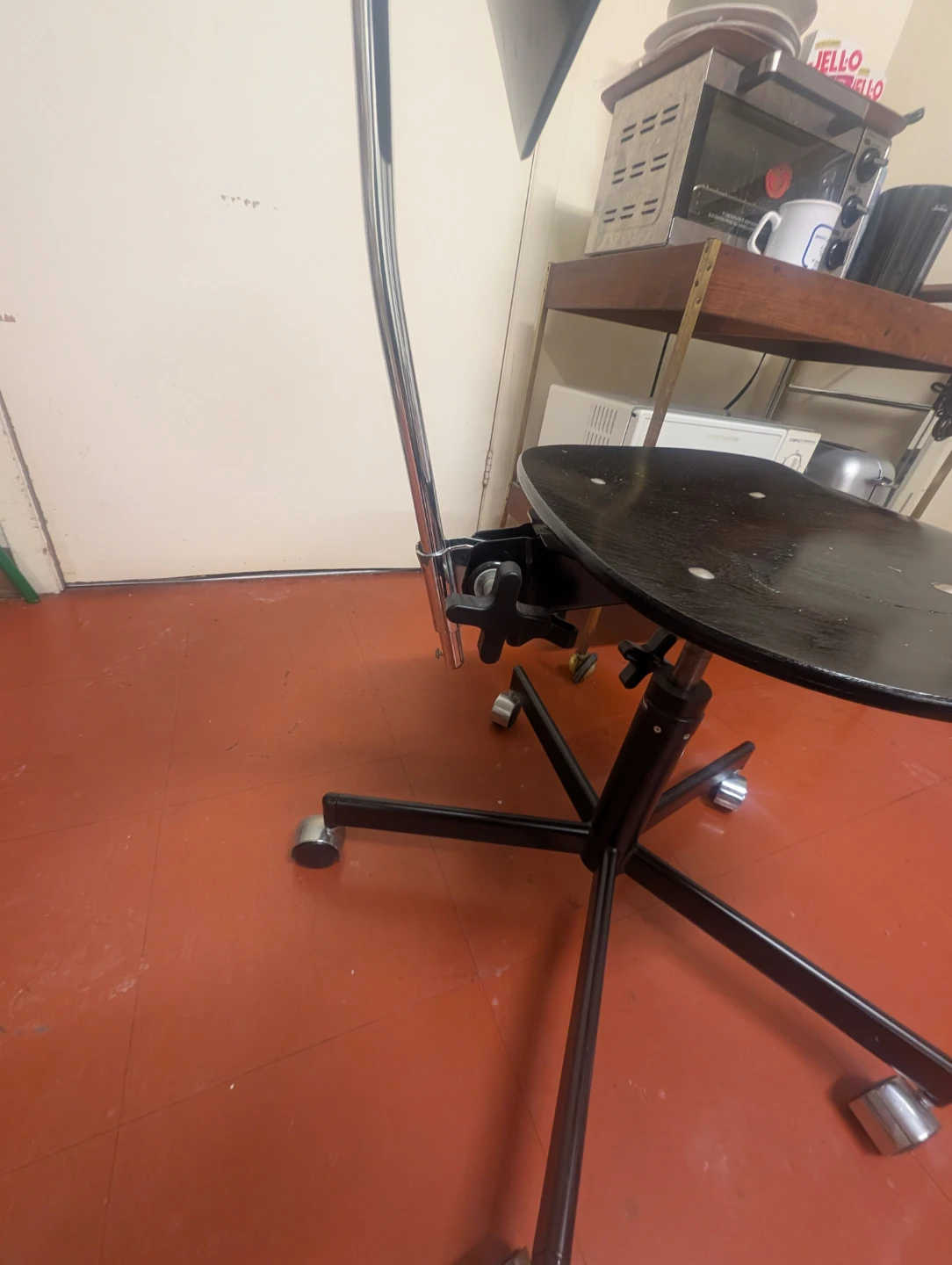 Black Adjustable Office Chair with Wheels - photo 4