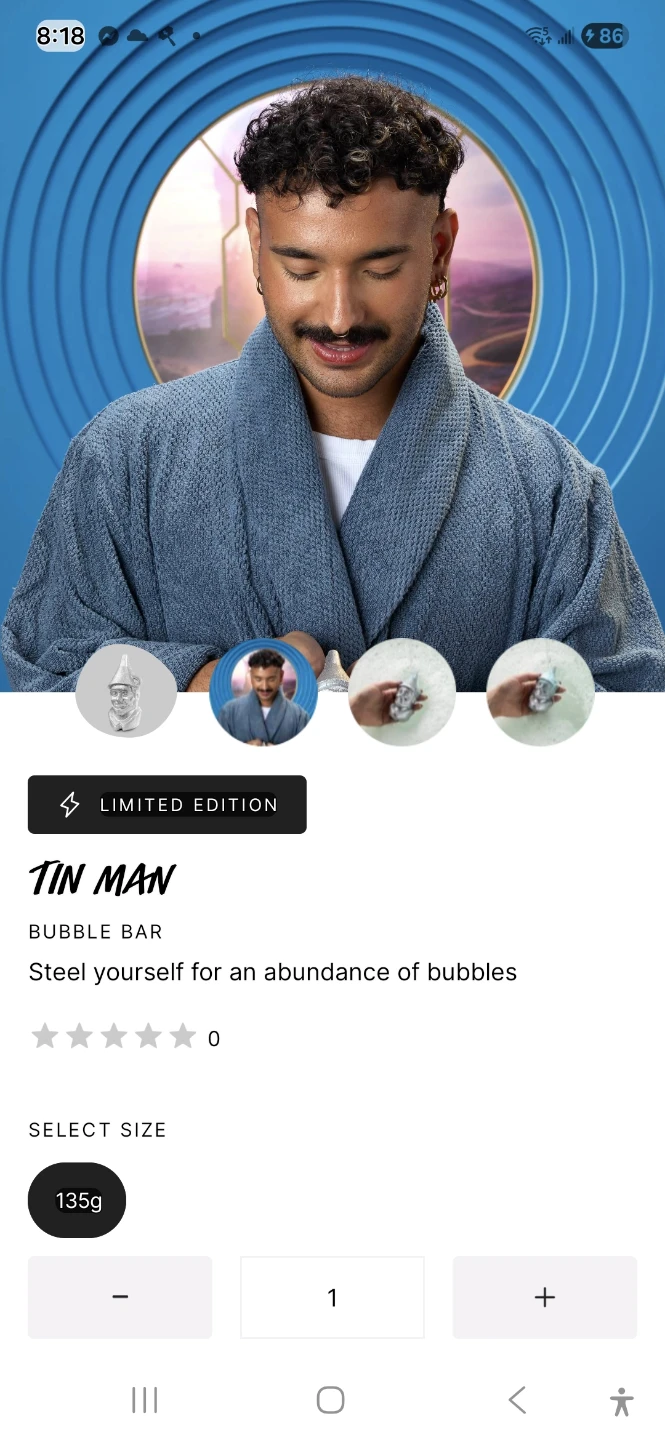 Lush Tin Man Bubble Bar - 135g