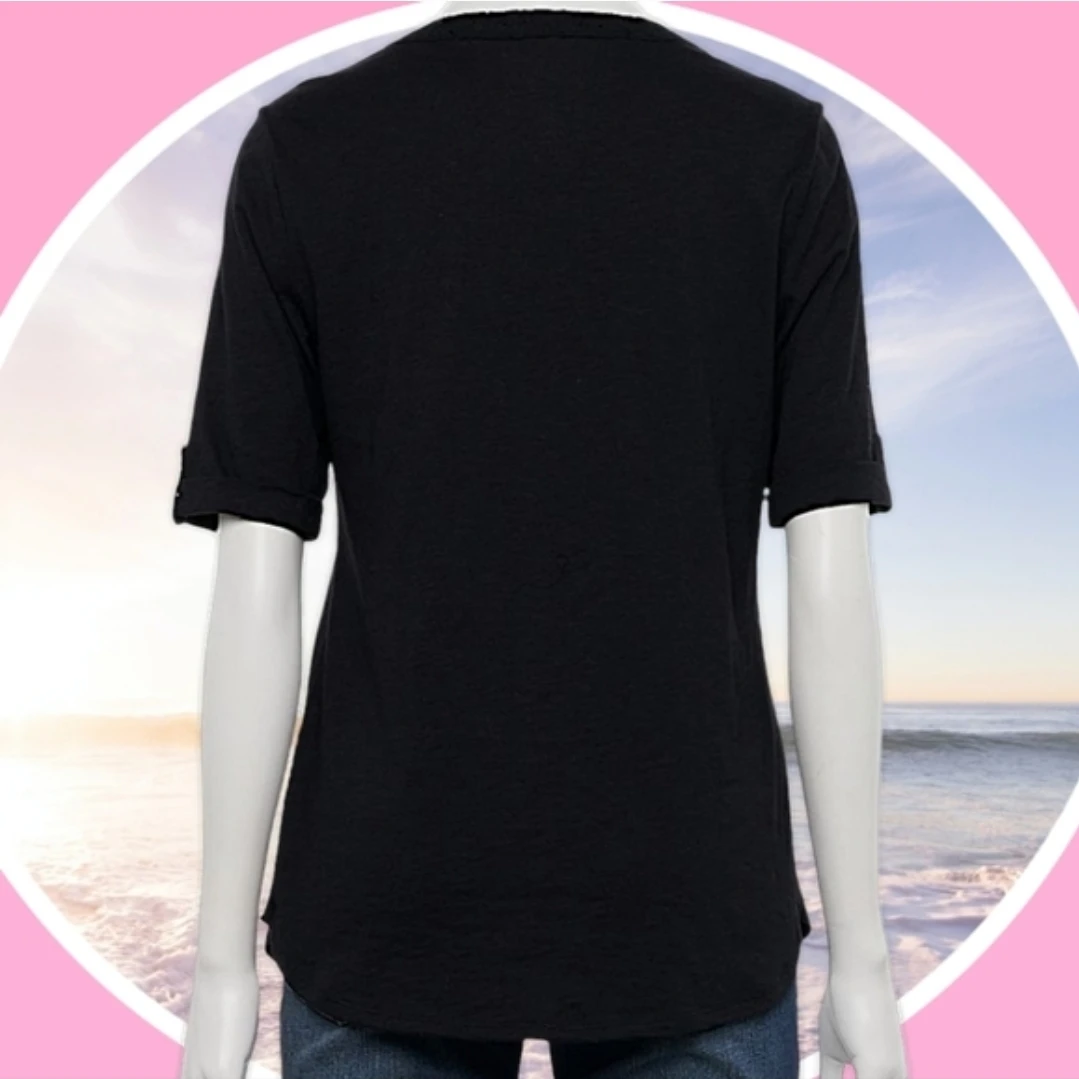 NWT XL Elbow Sleeve Utility Henley Top 🏆 - photo 4