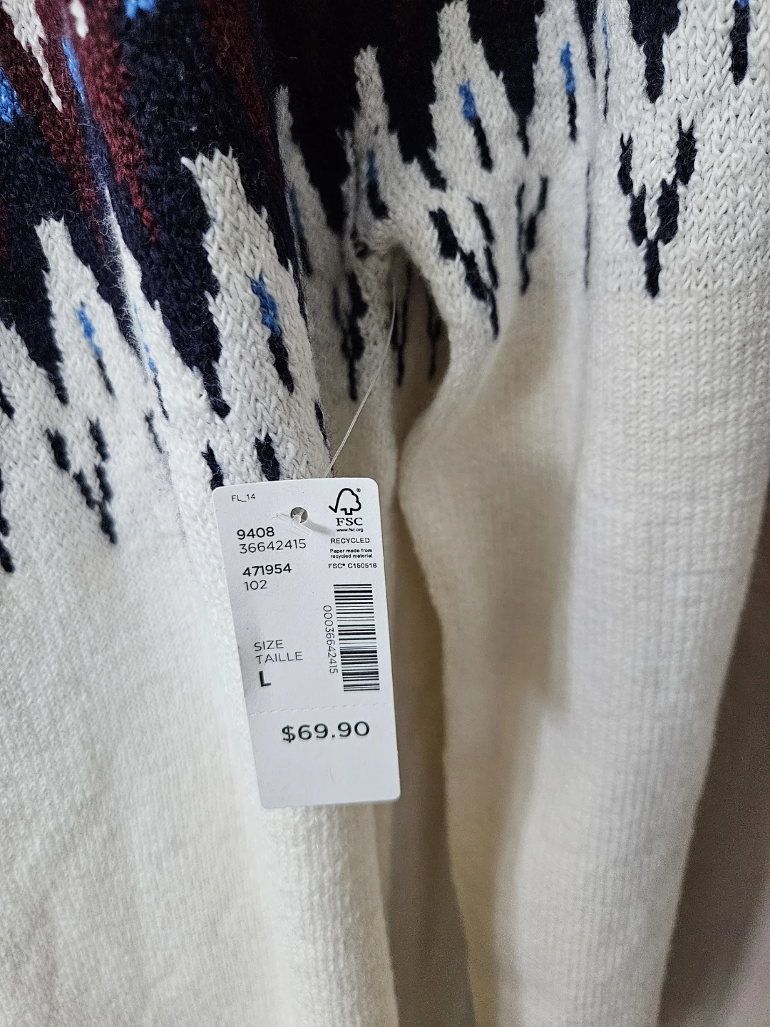 Women's Fair Isle Knit Sweater Tunic - Size L - photo 2