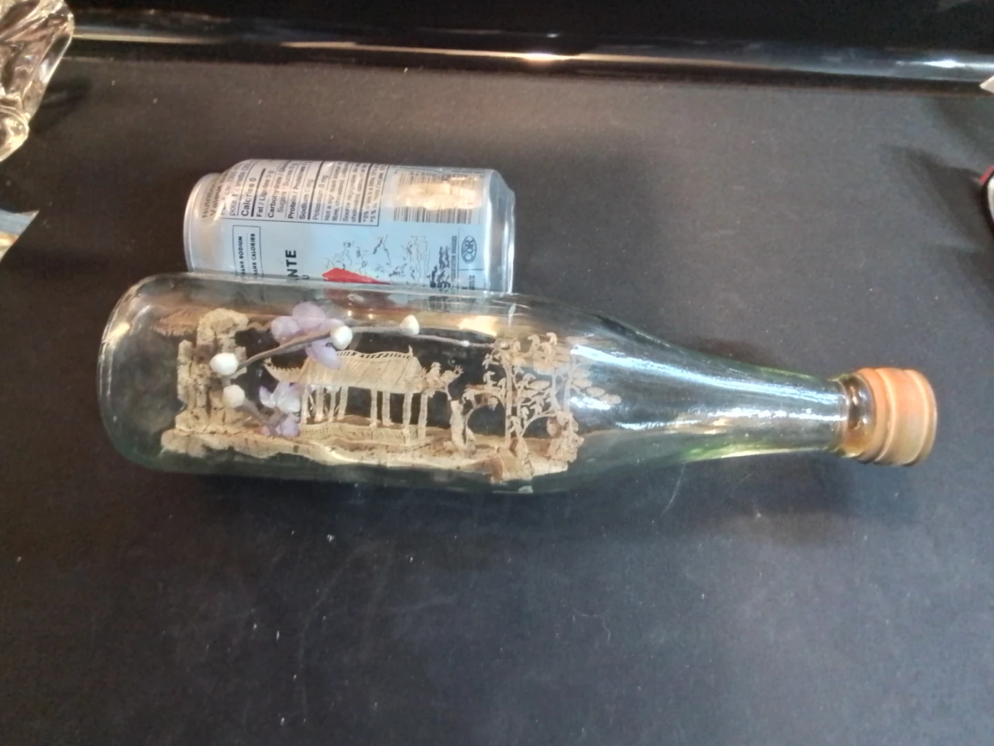 Bottle with Miniature Asian Village Scene - photo 5