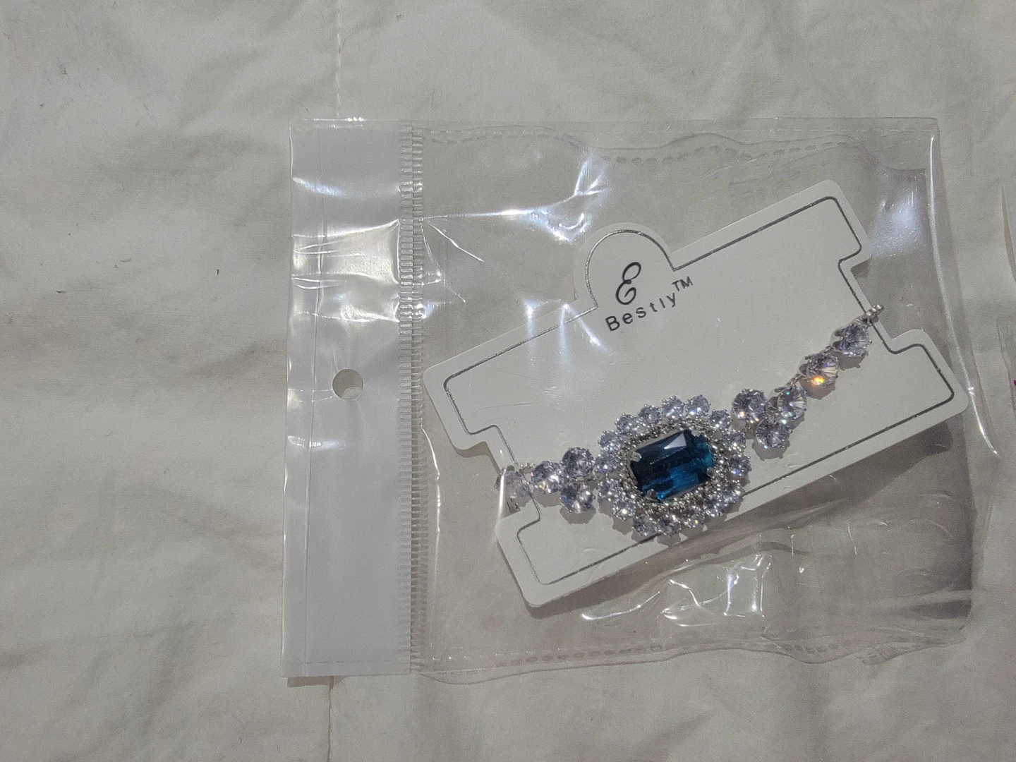 Blue and Clear Gemstone Bracelet
