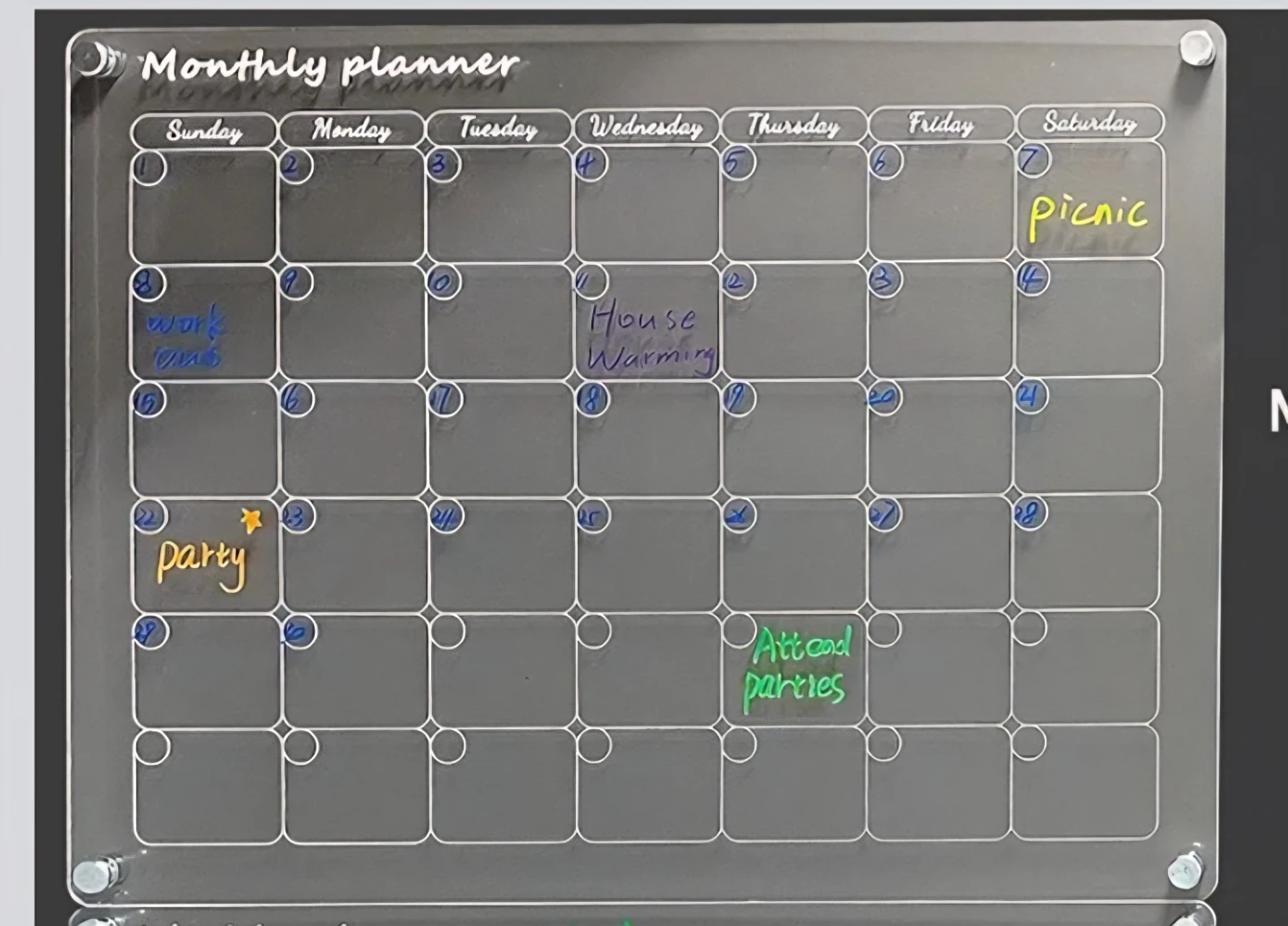 Arylic Calendar Magnet 🥕