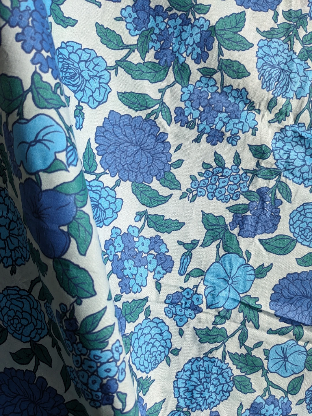 Blue Floral Fabric - photo 2
