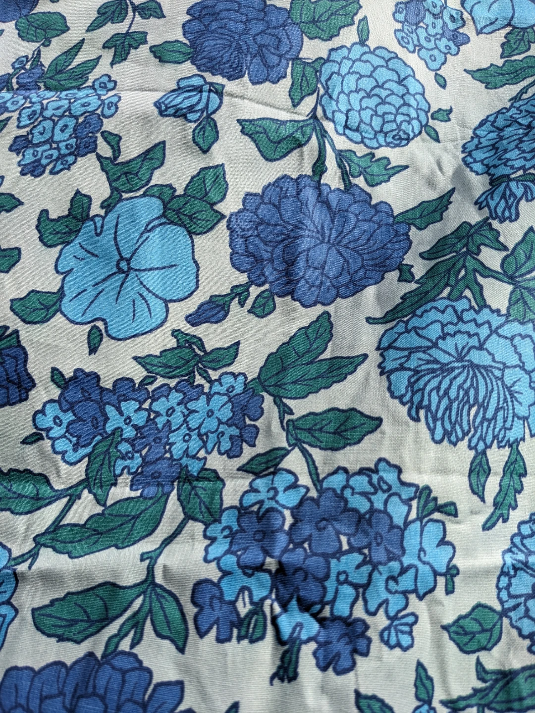 Blue Floral Fabric - photo 3